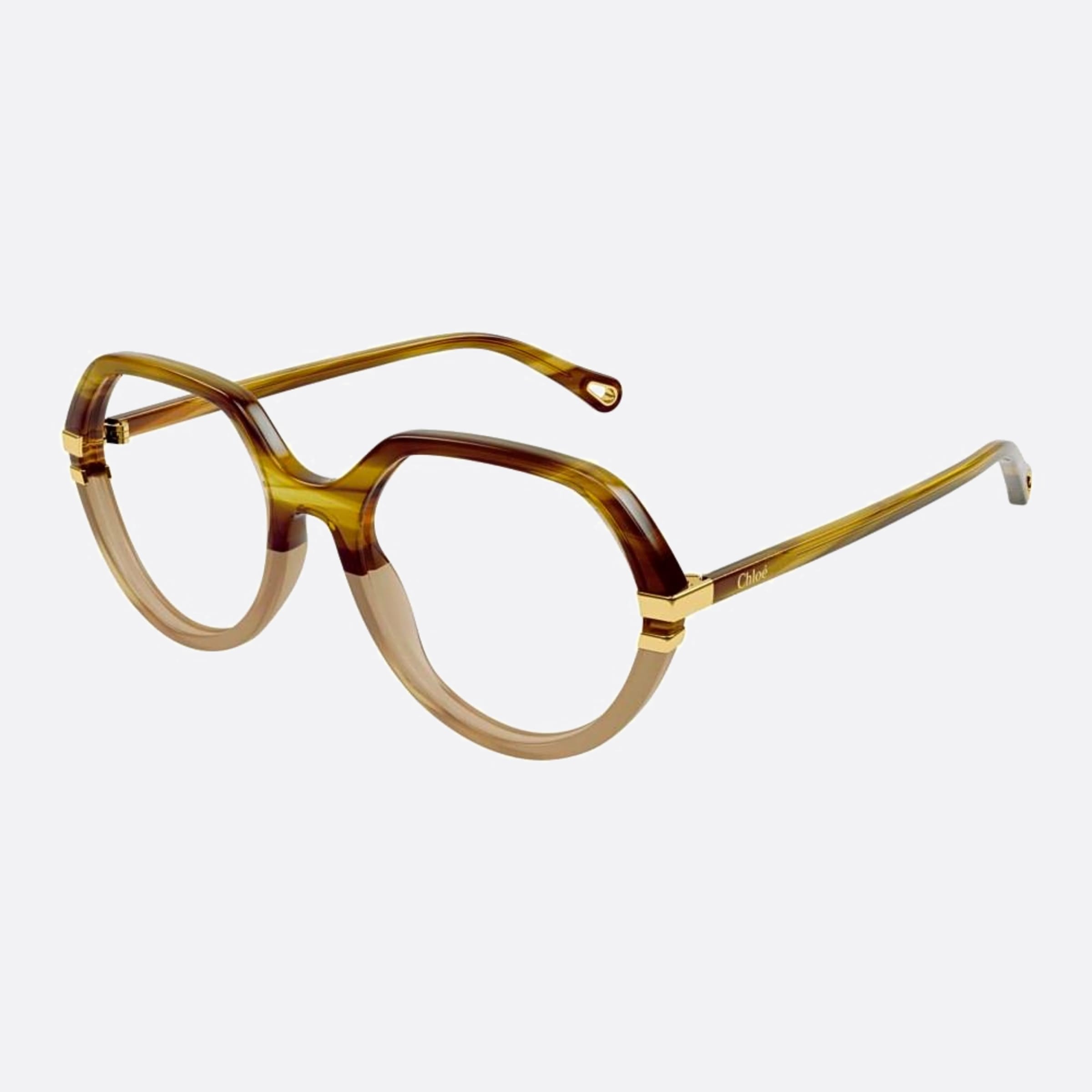 Chloe 54mm Havana Round Women Eyeglasses - Side View