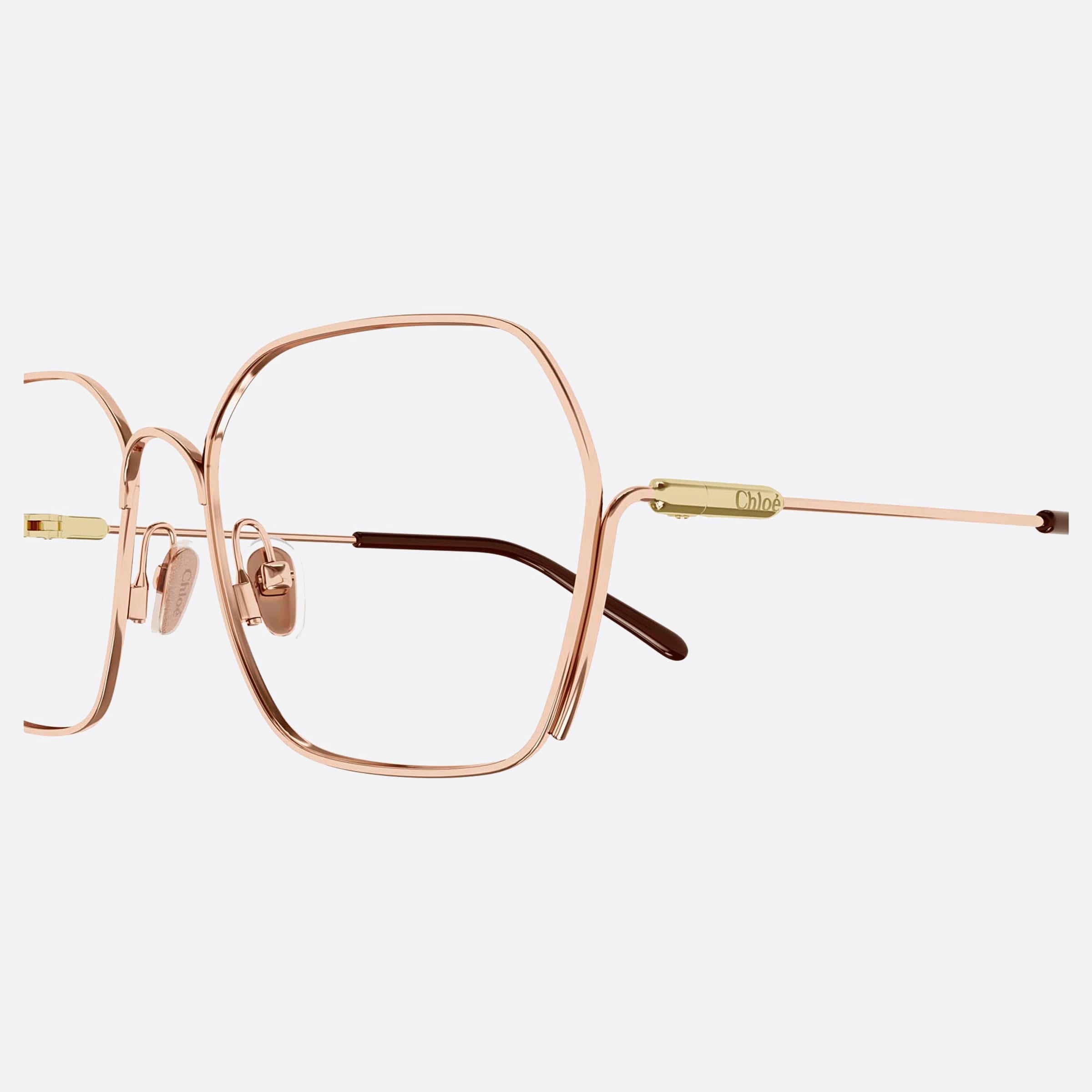 Chloe 55mm Rose Gold Squared Women Eyeglasses - Detail View