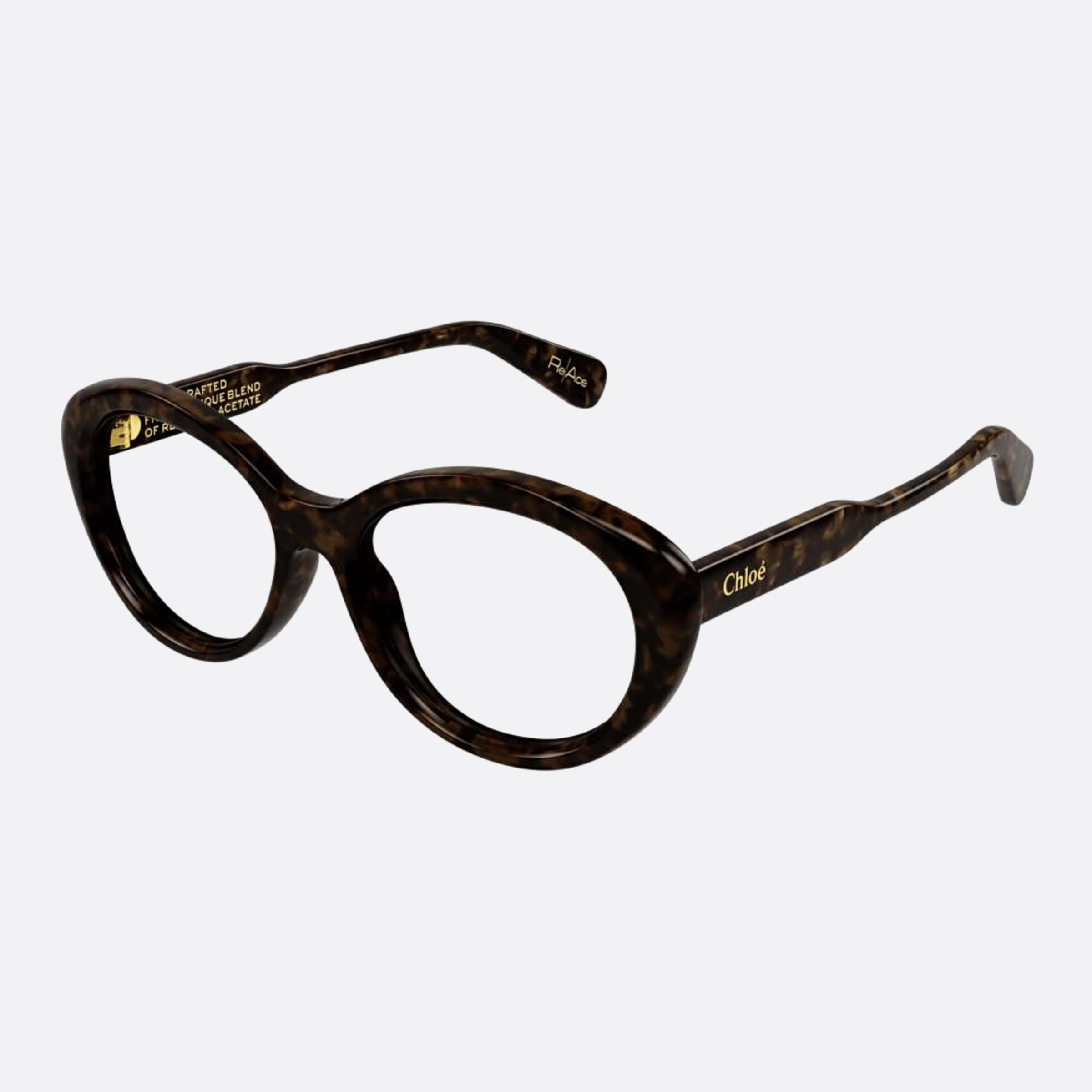 Chloe 53mm Havana Cat Eye Women Eyeglasses - Side View
