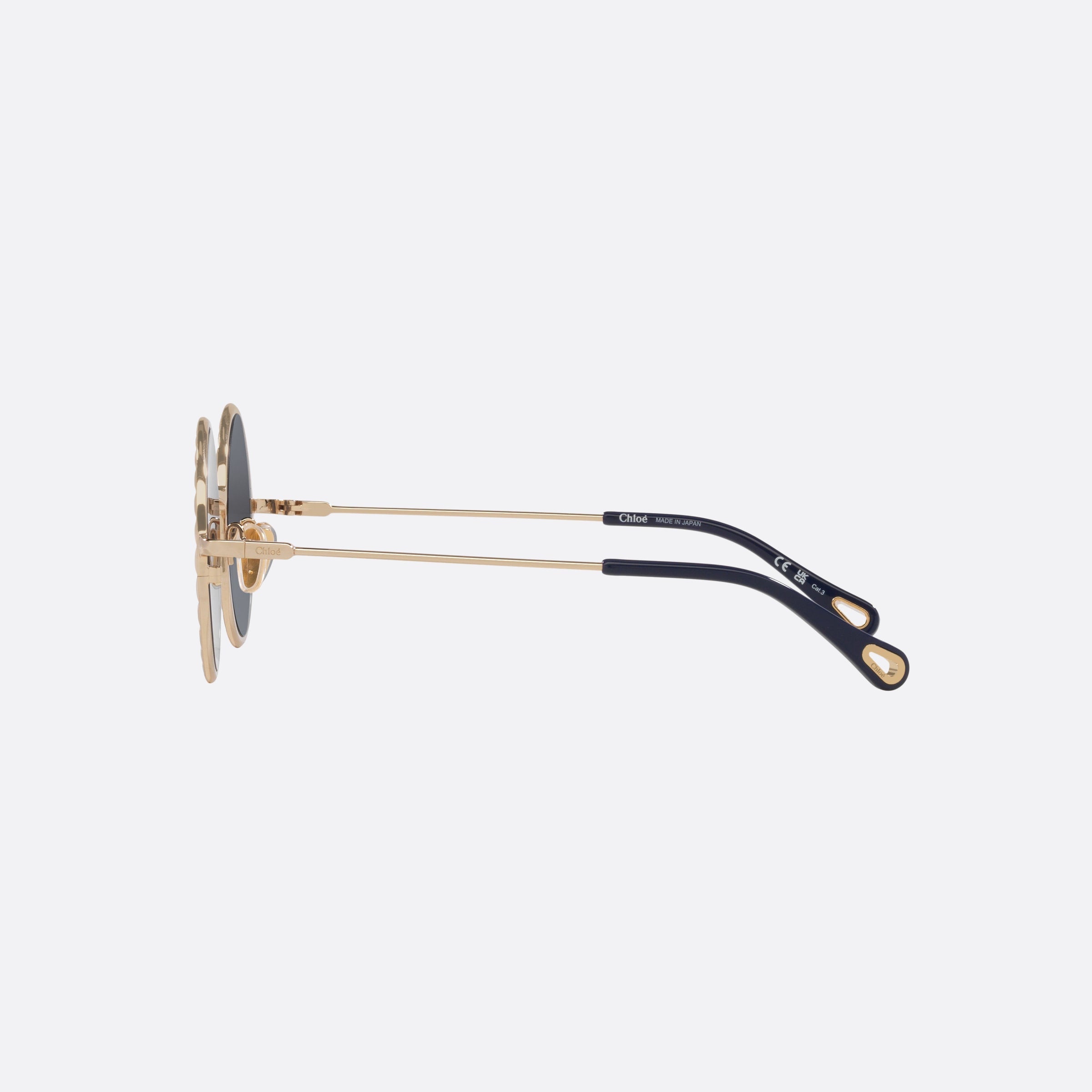 Chloe 53mm Gold Oval Women Sunglasses - Detail View