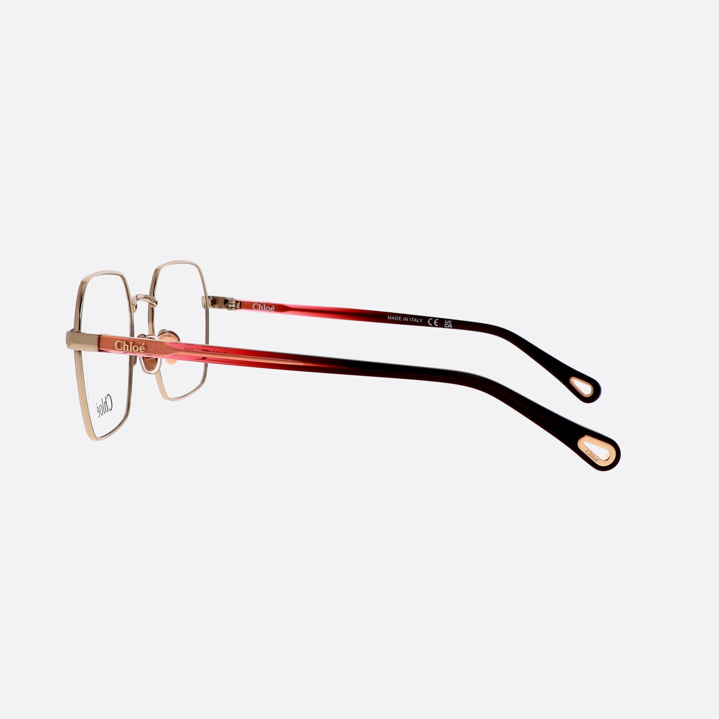 Chloe 54mm Gold Squared Women Eyeglasses - Detail View