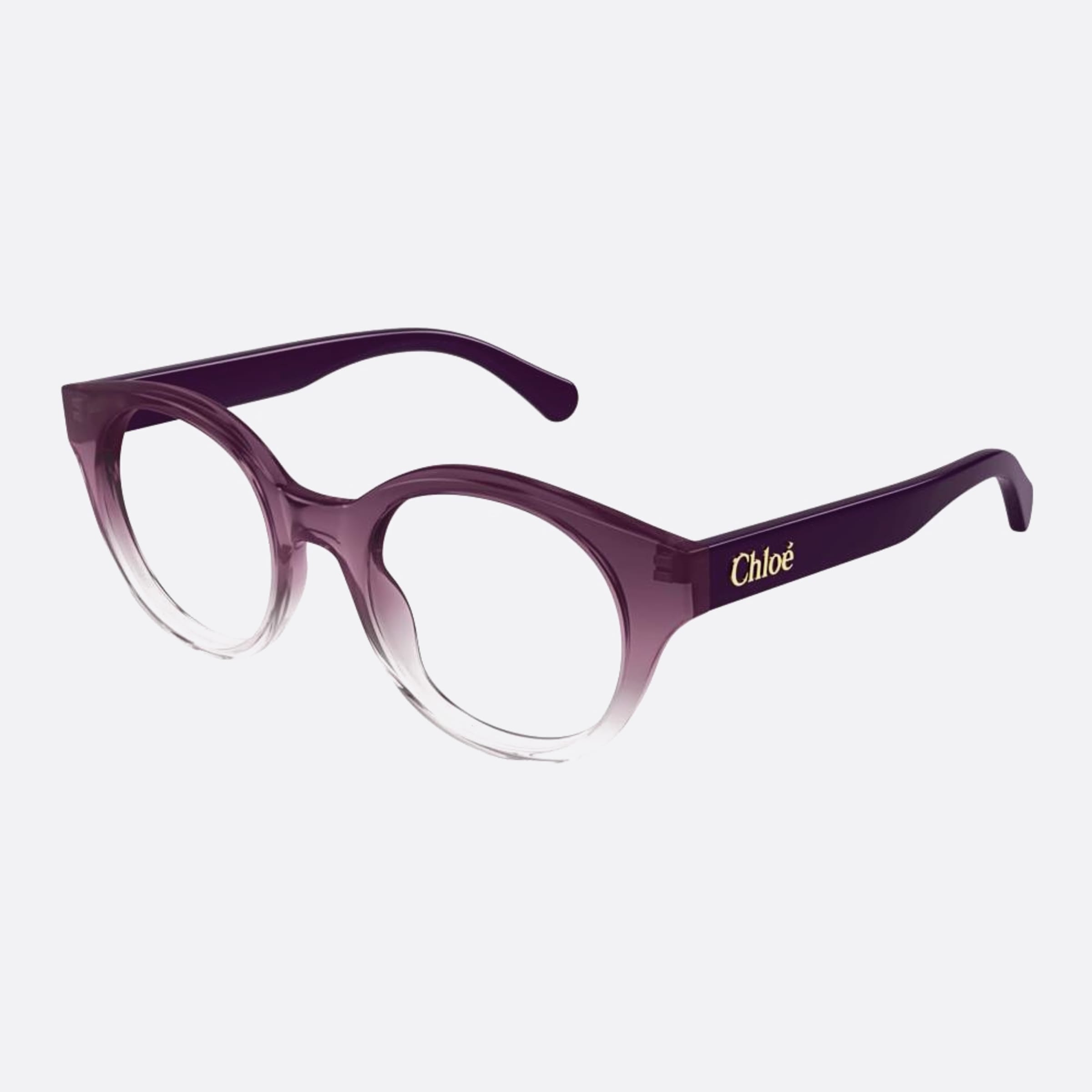 Chloe 47mm Violet Round Women Eyeglasses - Side View