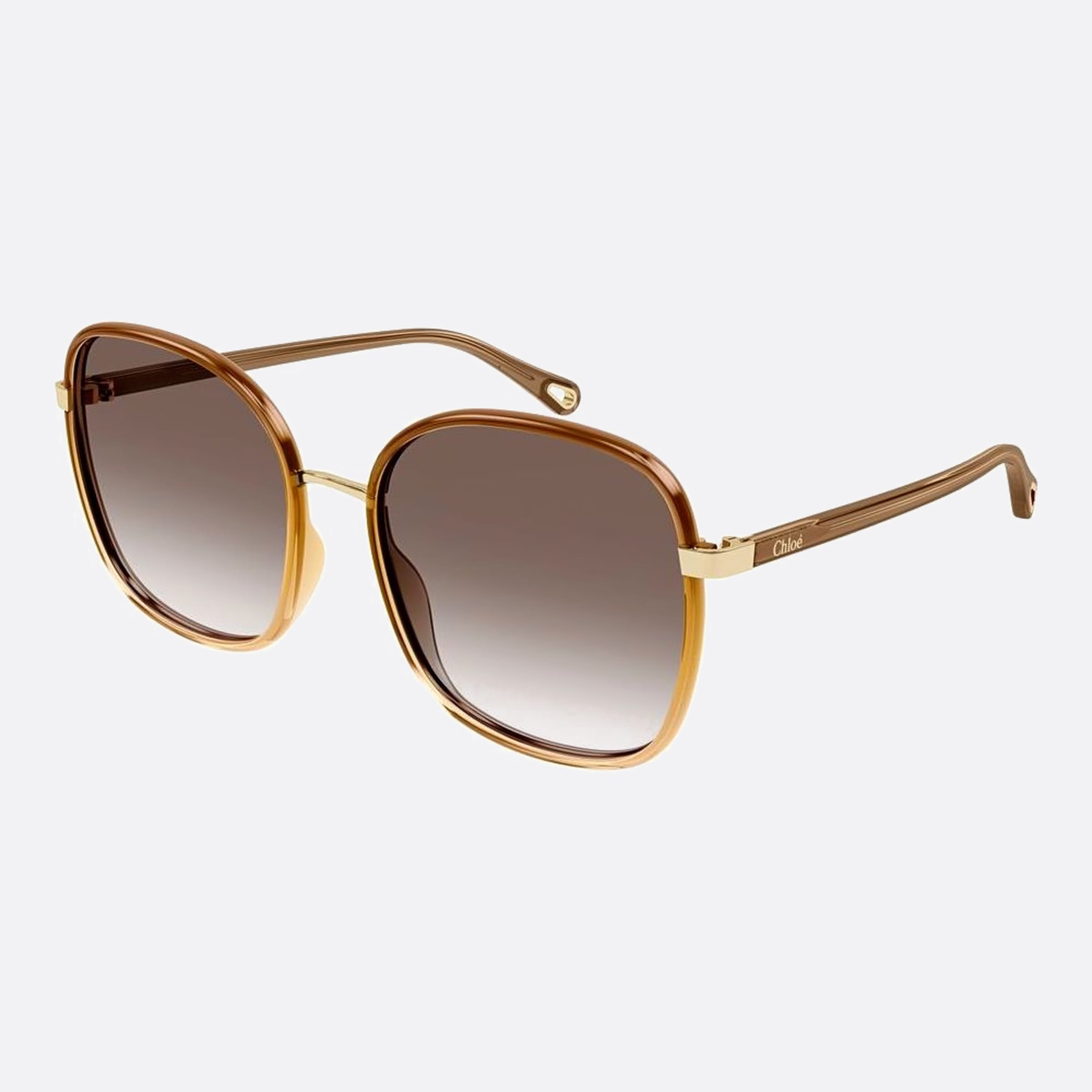 Chloe 59mm Franky Brown Oversize Women Sunglasses - Side View