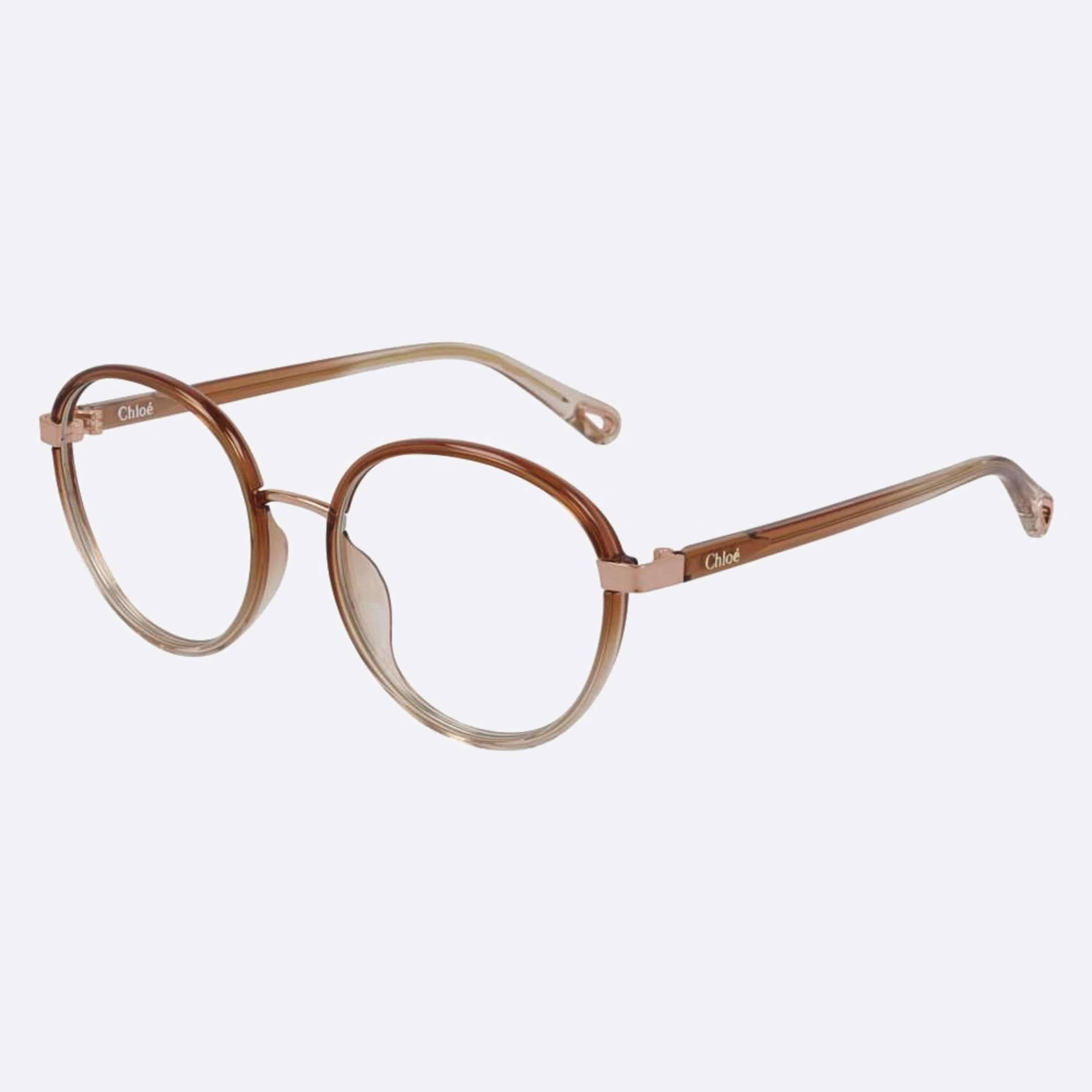 Chloe 51mm Franky Orange Round Women Eyeglasses - Side View