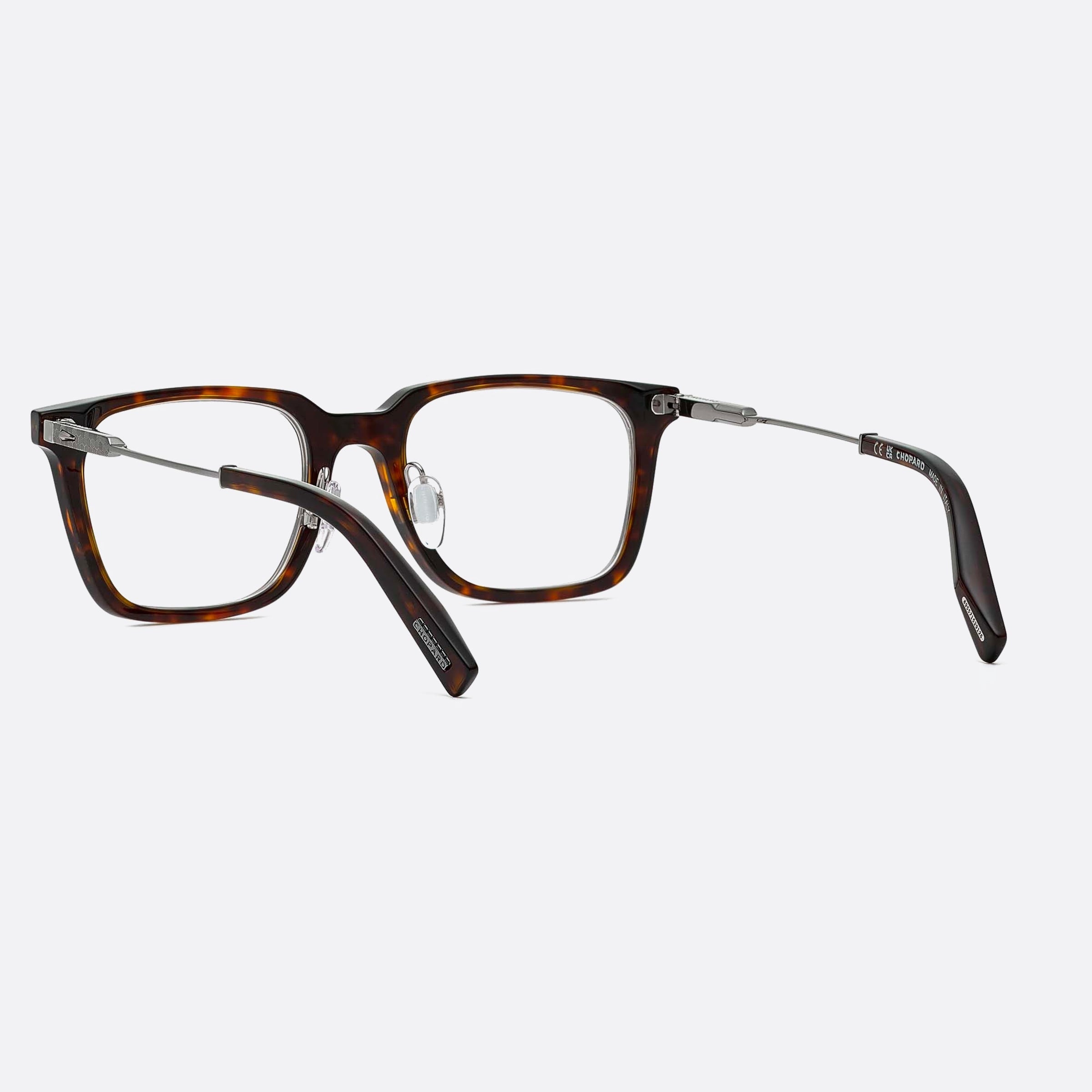 Chopard 52mm Vch346 03aq Havana Geometric Unisex Eyeglasses - Detail View