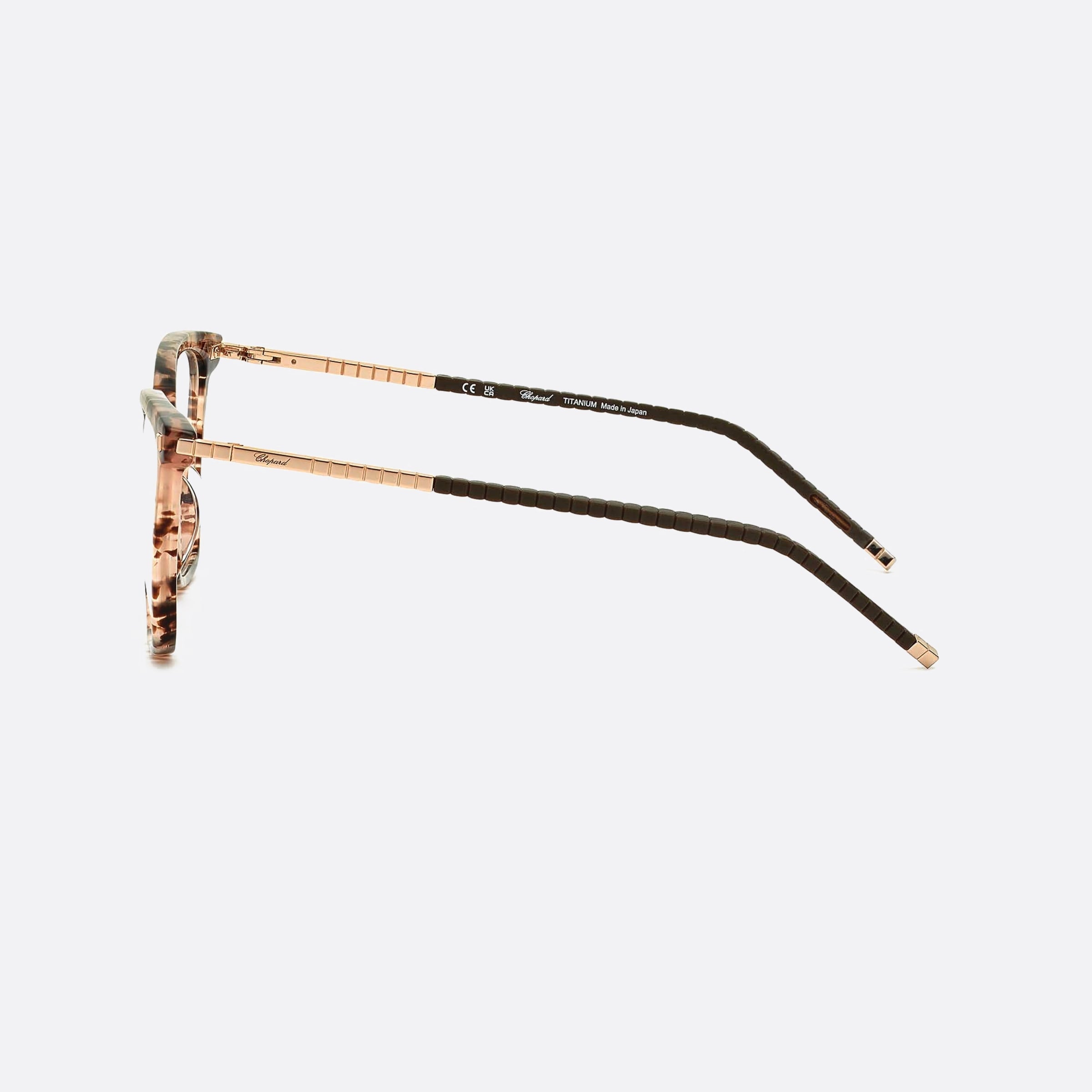 Chopard 55mm Vch349m 0agk Havana Geometric Women Eyeglasses - Detail View