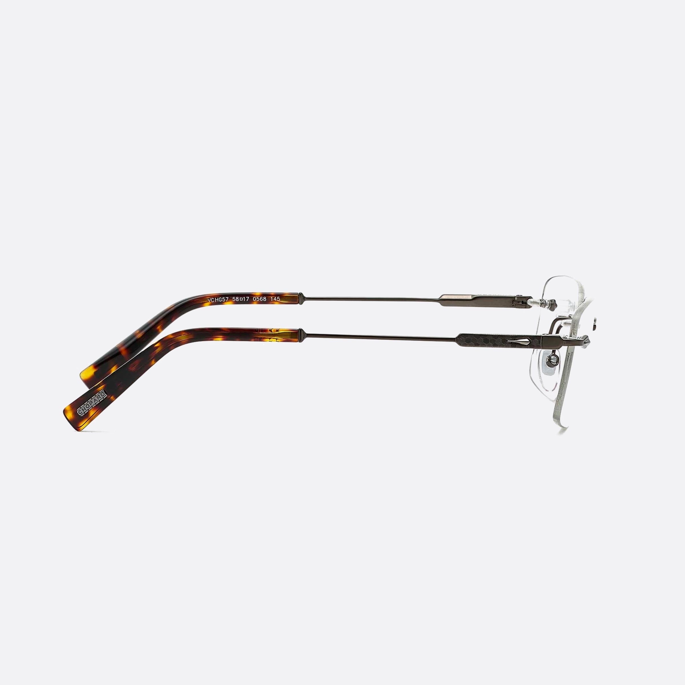 Chopard 58mm Vchg57 Ruthenium Geometric Unisex Eyeglasses - Additional Angle