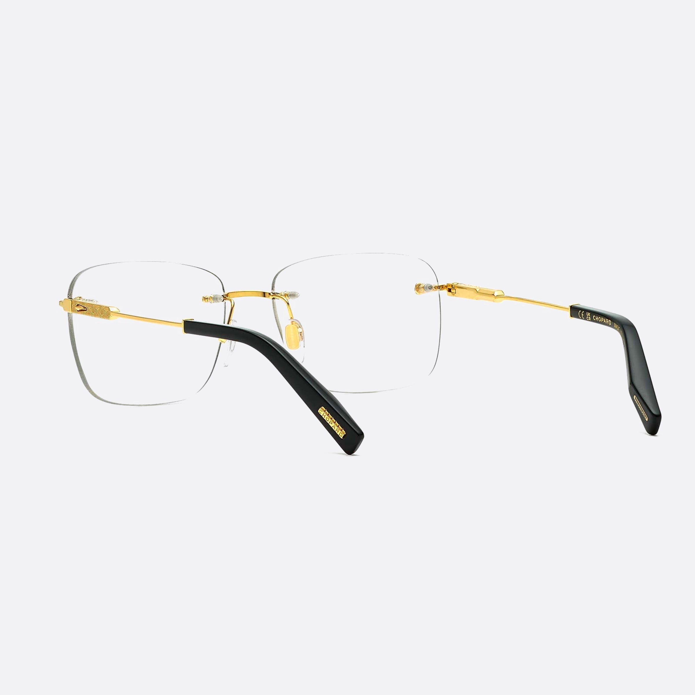Chopard 57mm Vchg58 Gold Geometric Unisex Eyeglasses - Lifestyle Shot