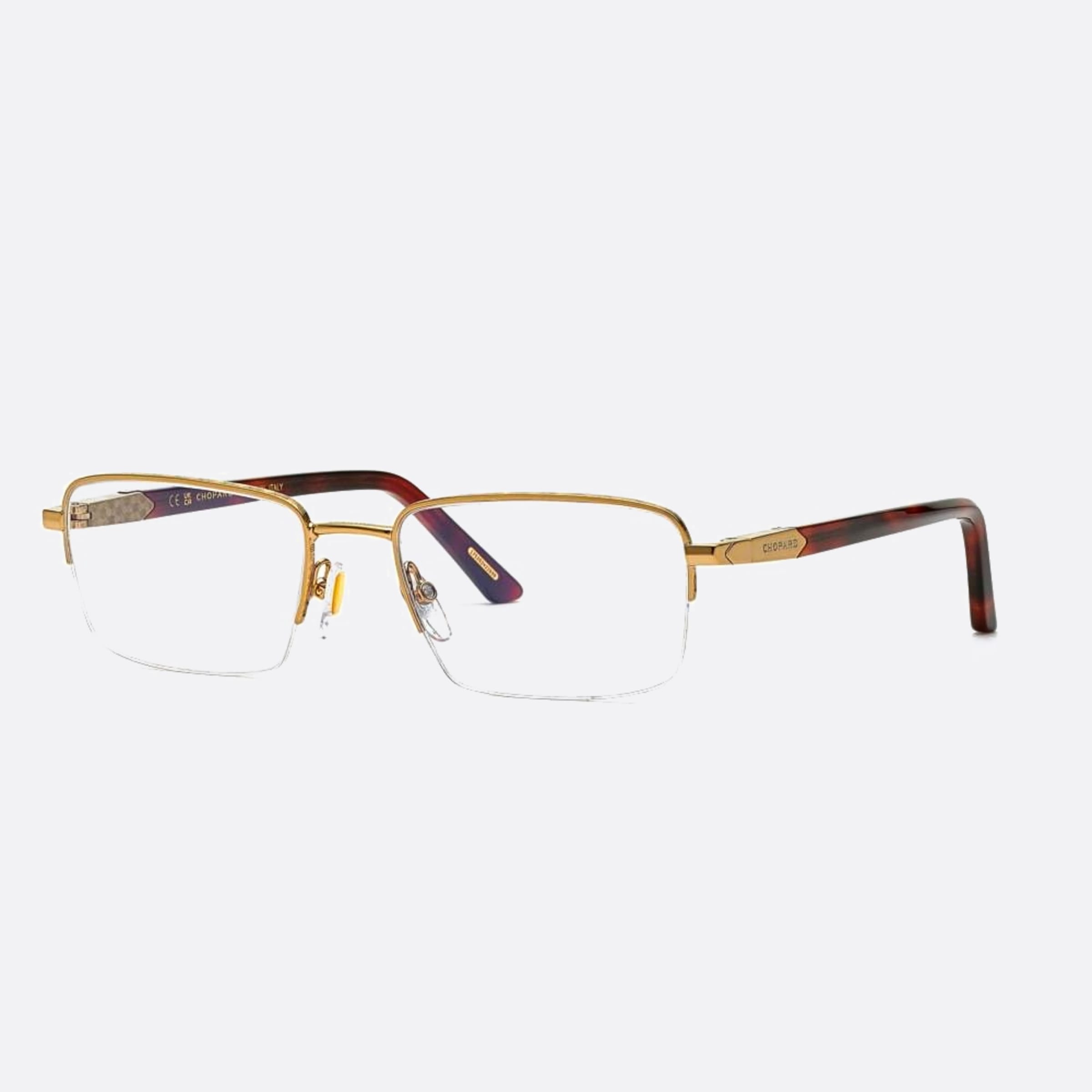 Chopard 55mm Vchg60 08ff Gold Geometric Unisex Eyeglasses - Side View