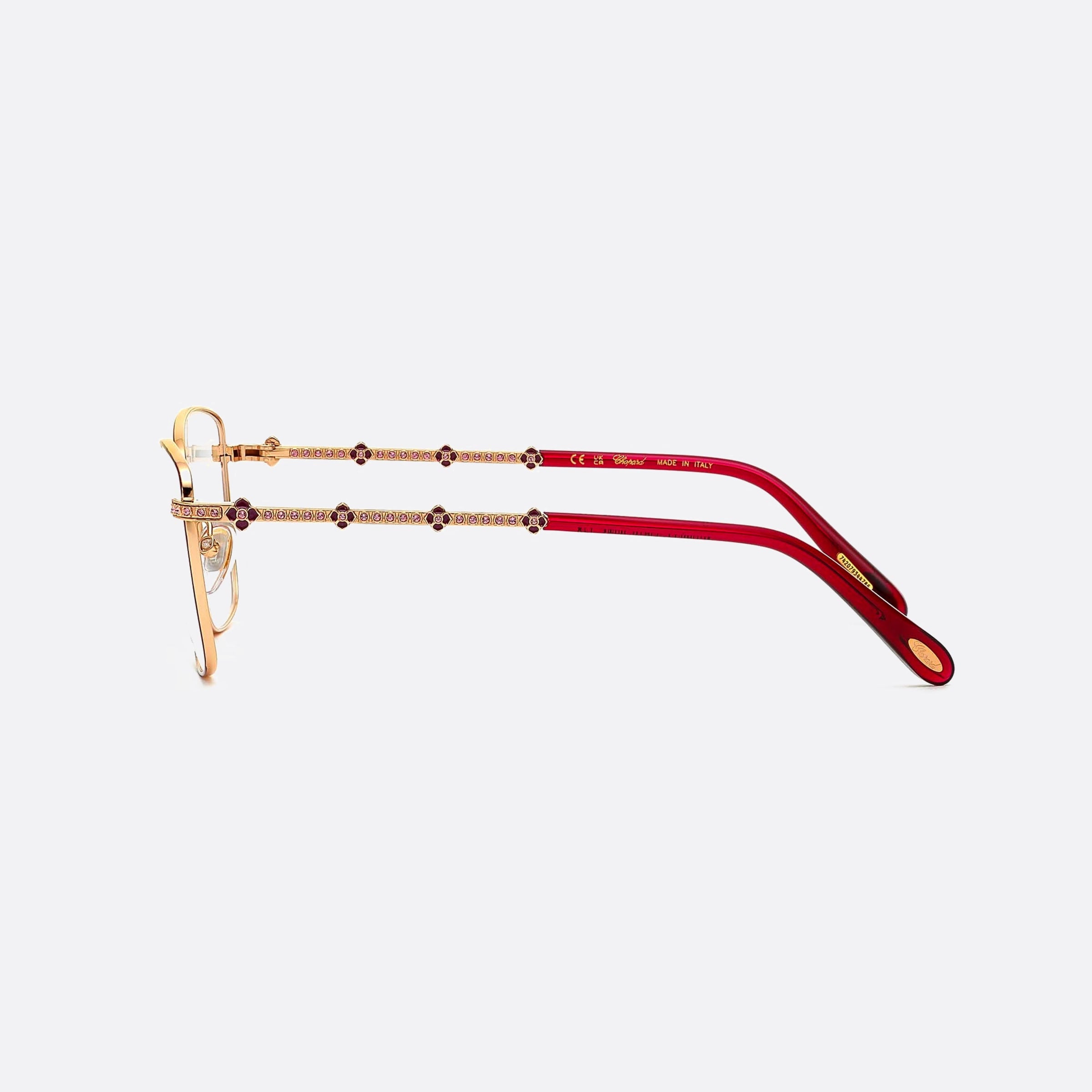Chopard 55mm Vchg65s 08m2 Red Geometric Women Eyeglasses - Detail View