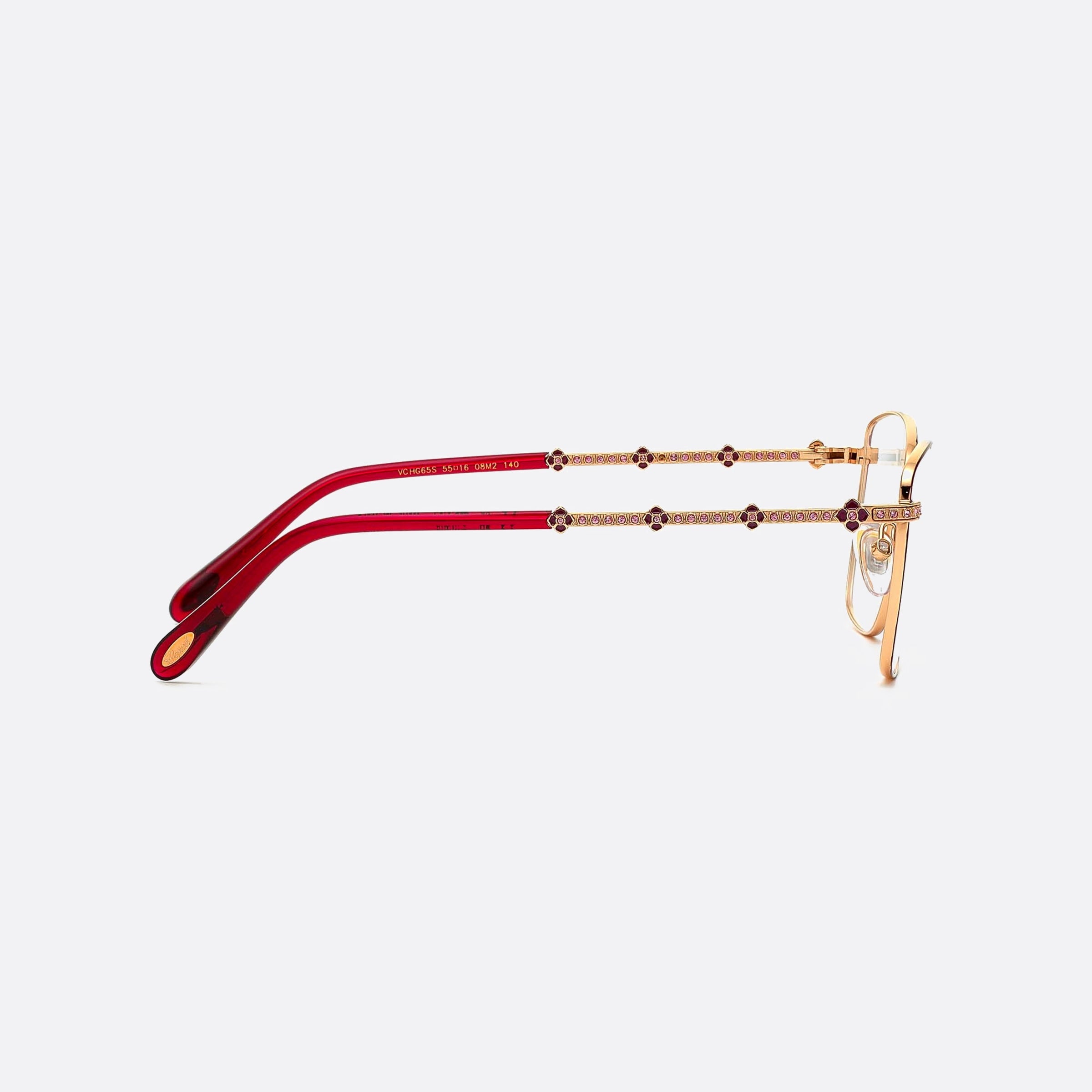 Chopard 55mm Vchg65s 08m2 Red Geometric Women Eyeglasses - Additional Angle