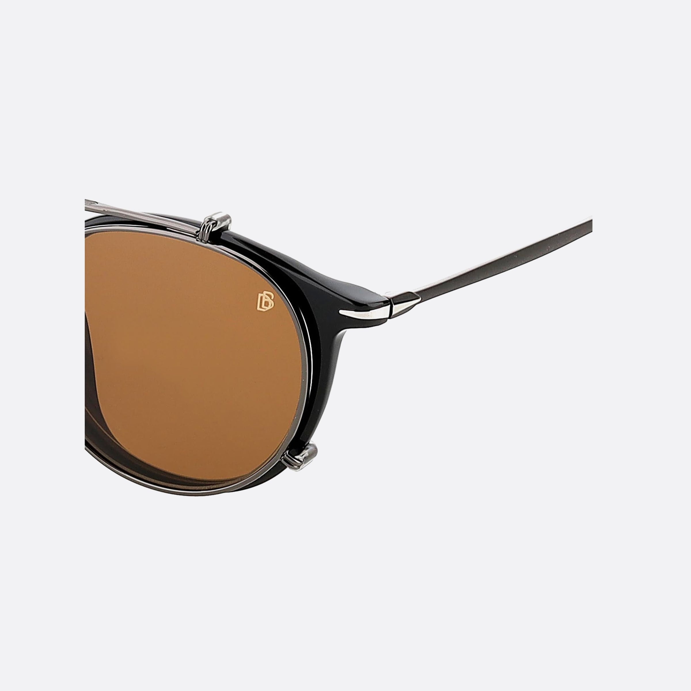 David 49mm Beckham Black Round Men Sunglasses - Lifestyle Shot