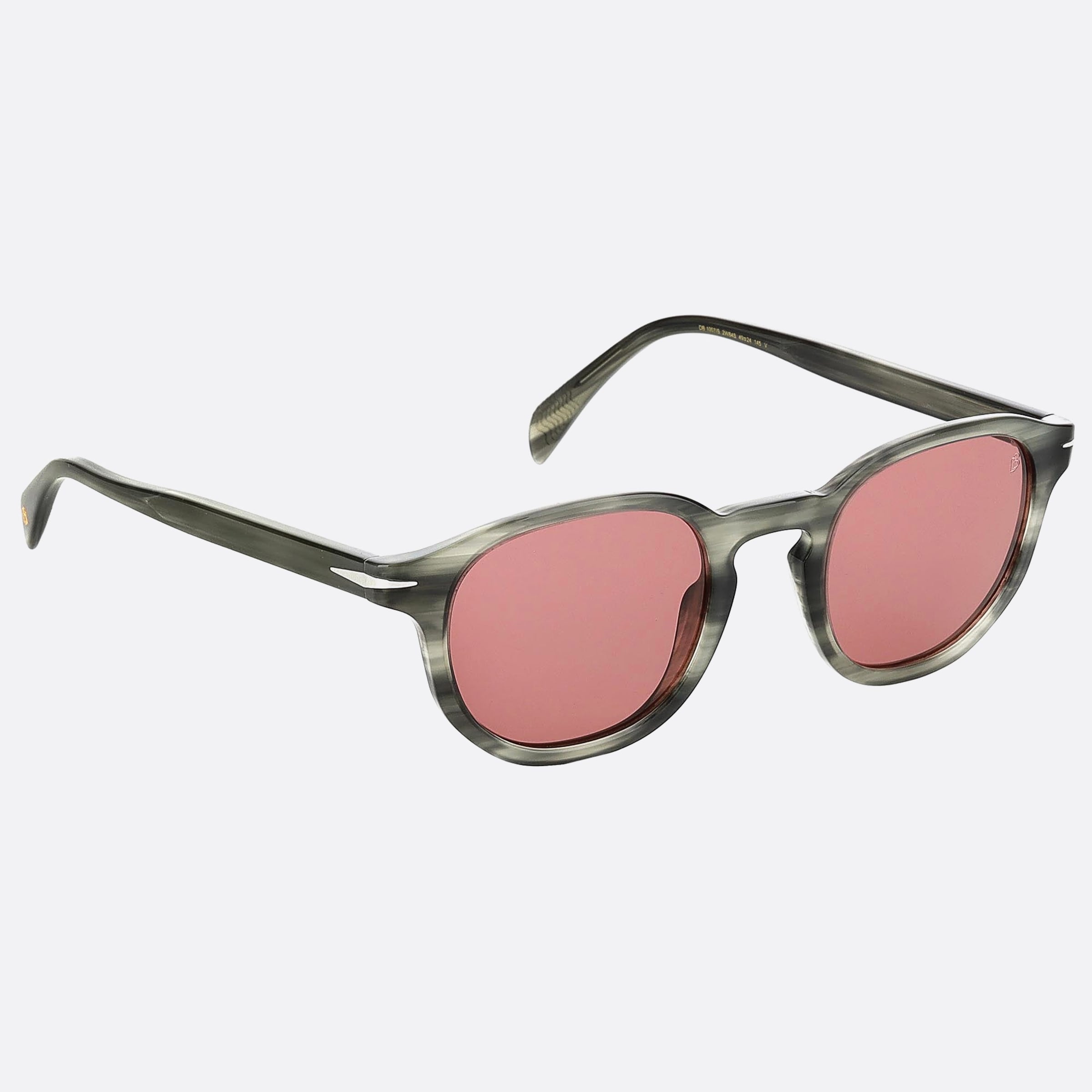 David 49mm Beckham 2w8 Grey Round Men Sunglasses - Detail View