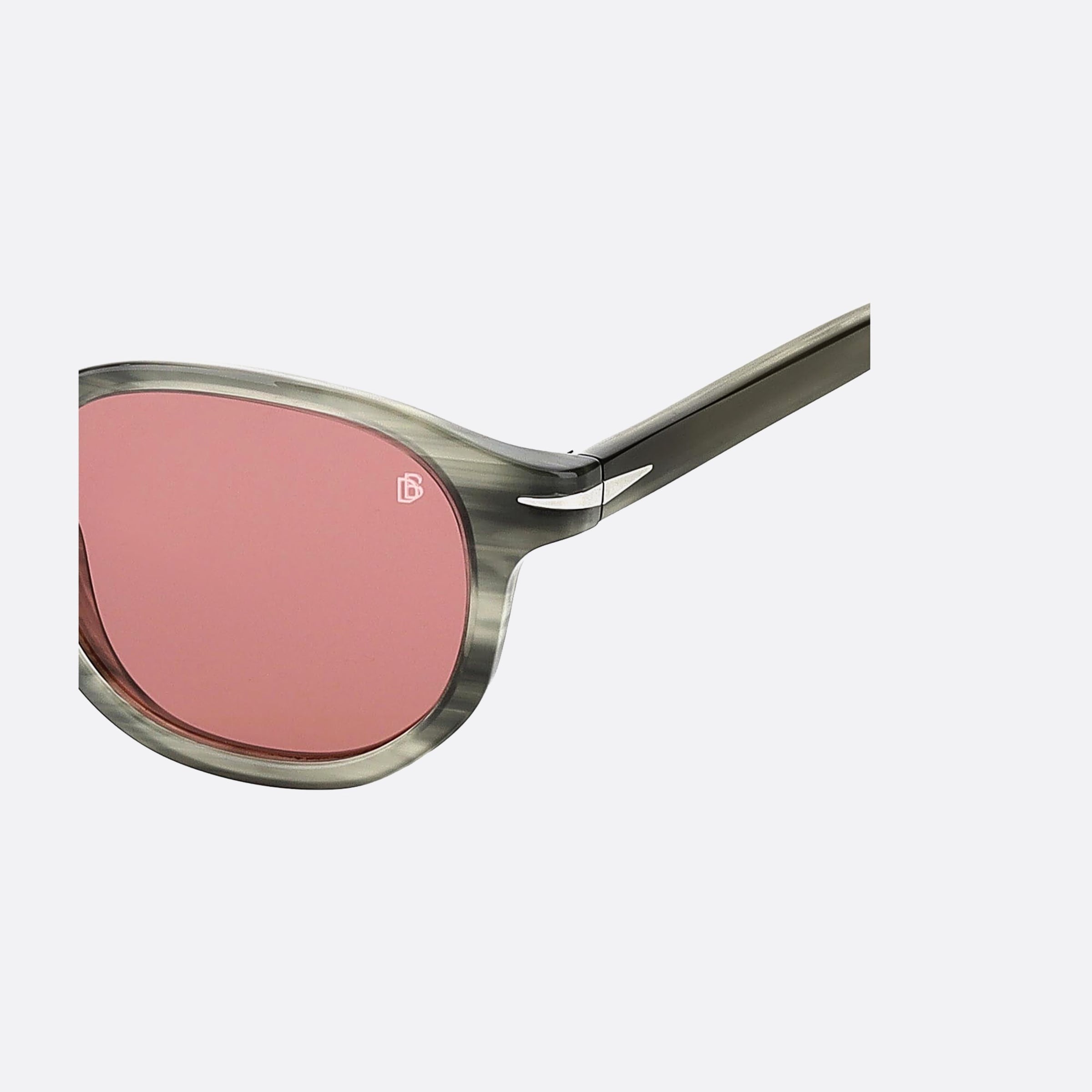David 49mm Beckham 2w8 Grey Round Men Sunglasses - Lifestyle Shot