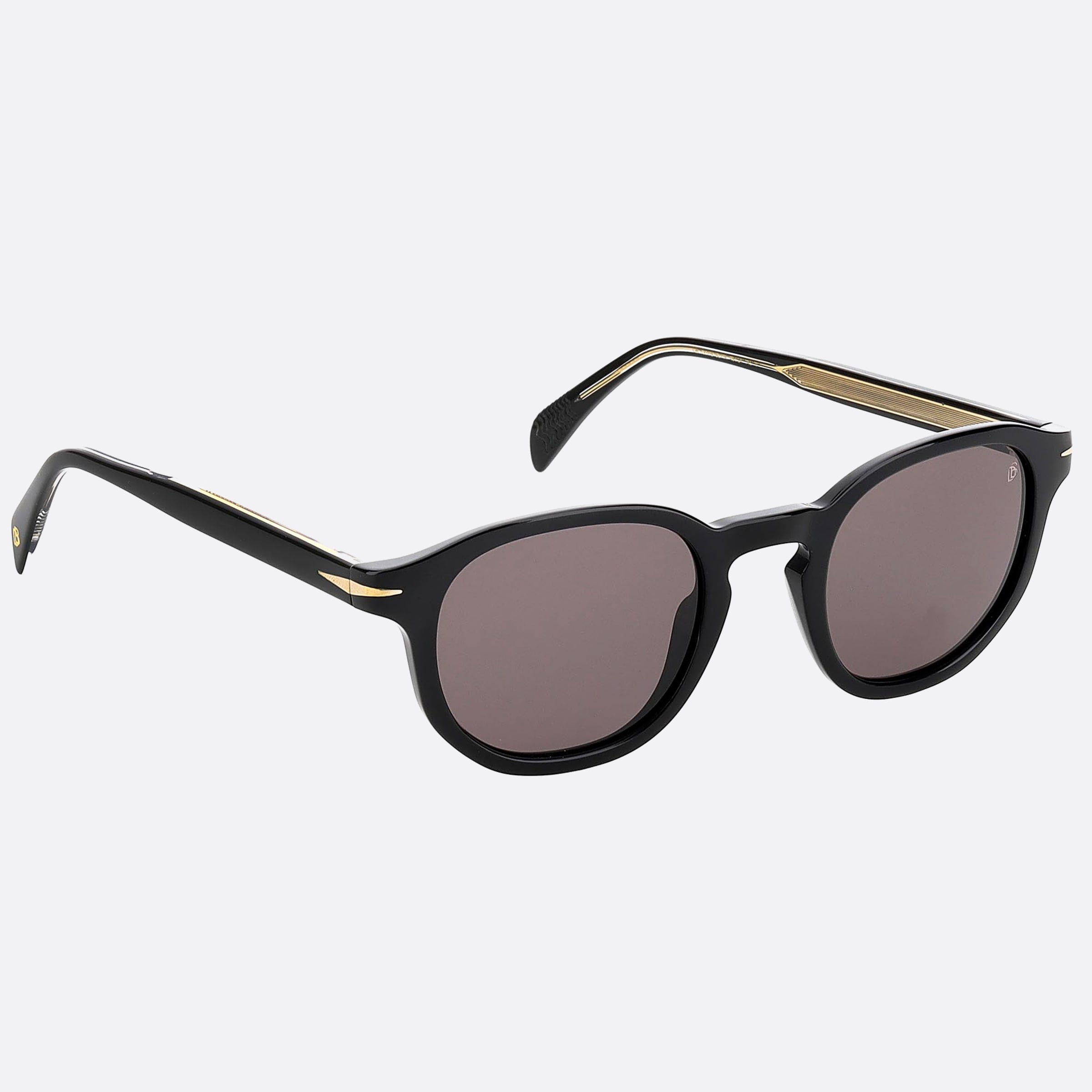 David 49mm Beckham Black Round Men Sunglasses - Detail View