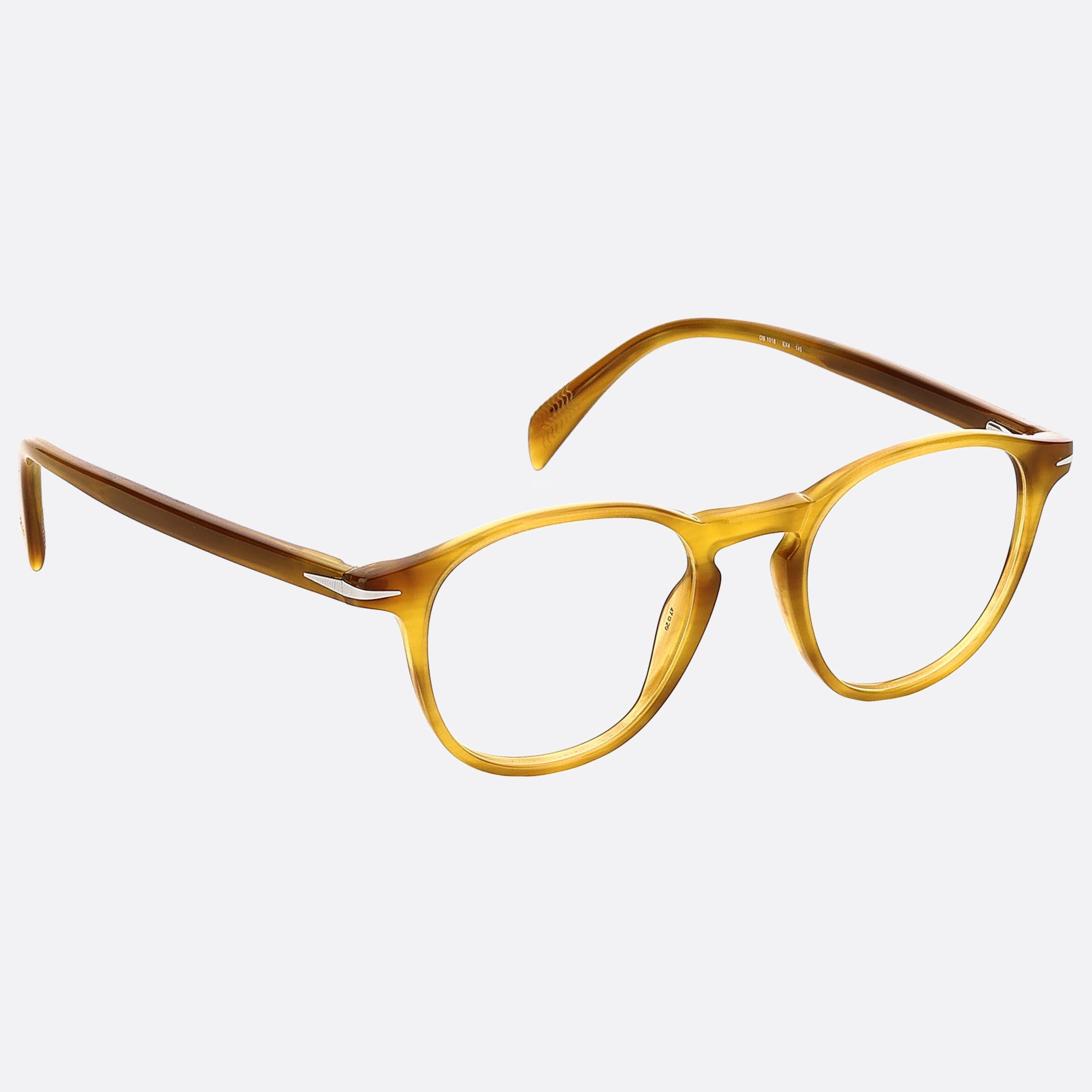 David 49mm Beckham Ex4 Brown Round Men Eyeglasses - Detail View