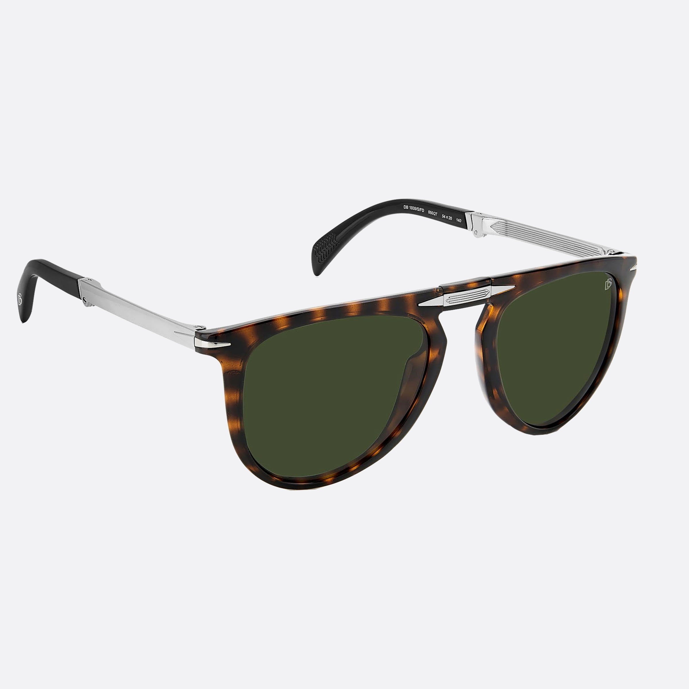 David 54mm Beckham Folding Havana Pilot Men Sunglasses - Detail View