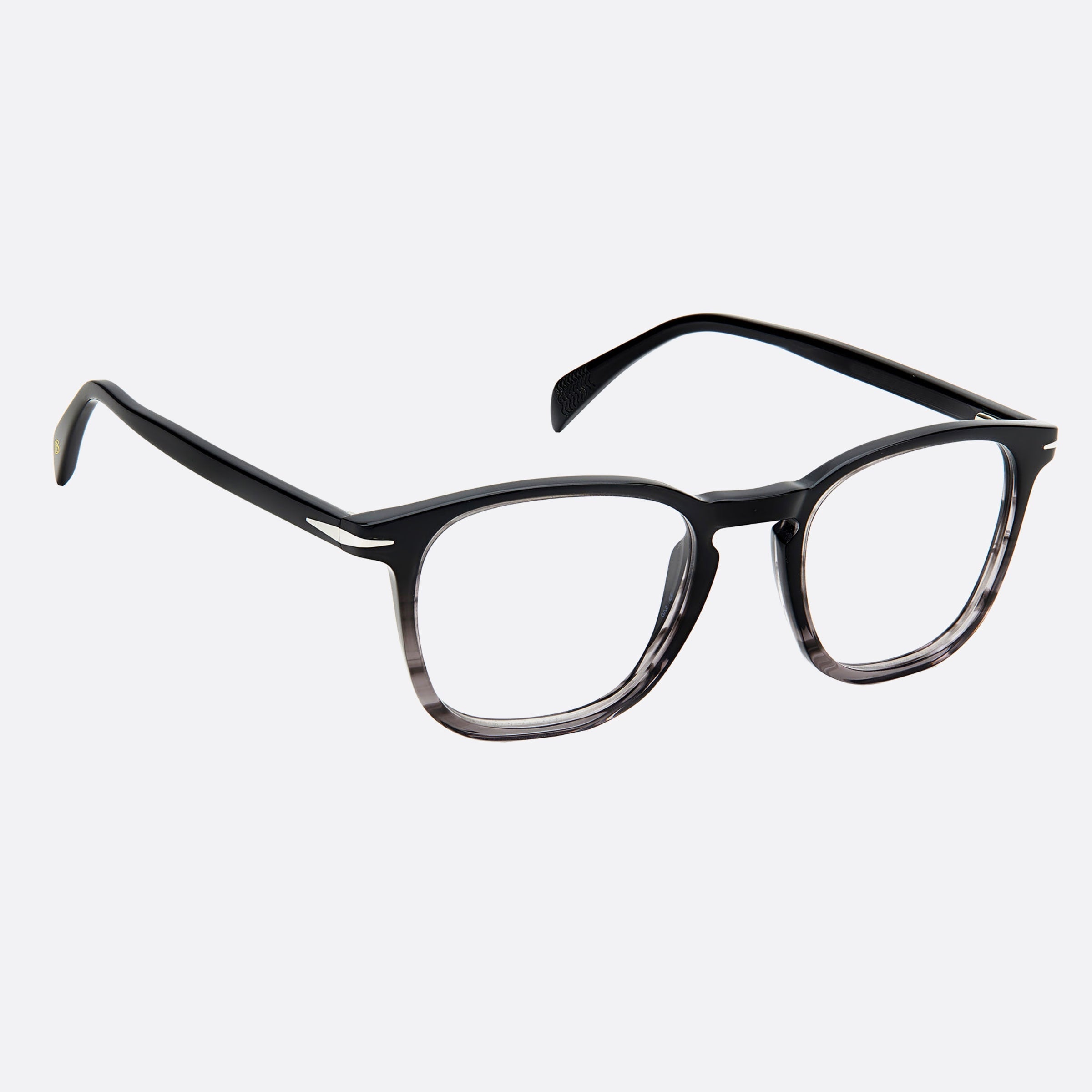 David 49mm Beckham Xow Black Geometric Men Eyeglasses - Detail View