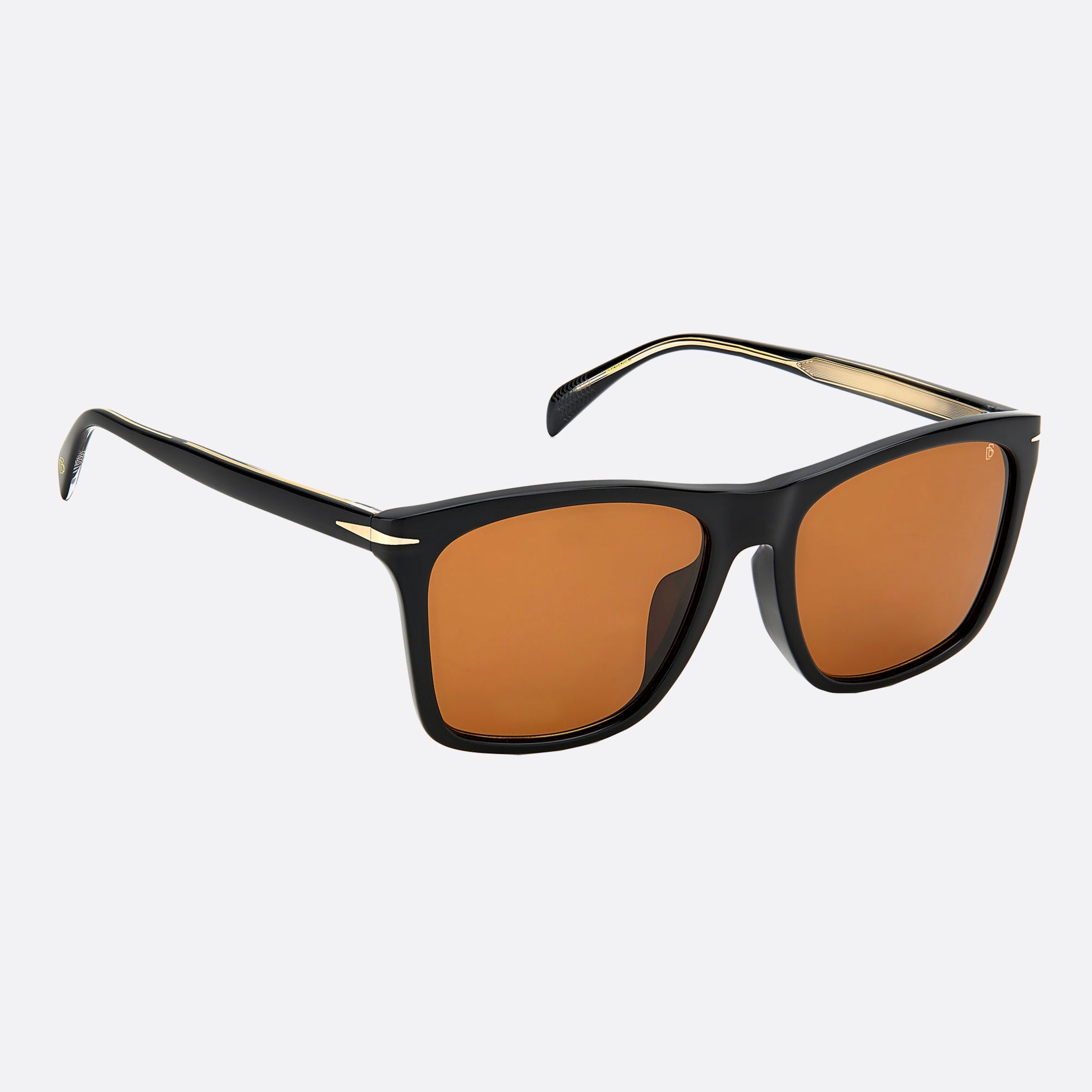 David 57mm Beckham Black Squared Men Sunglasses - Detail View