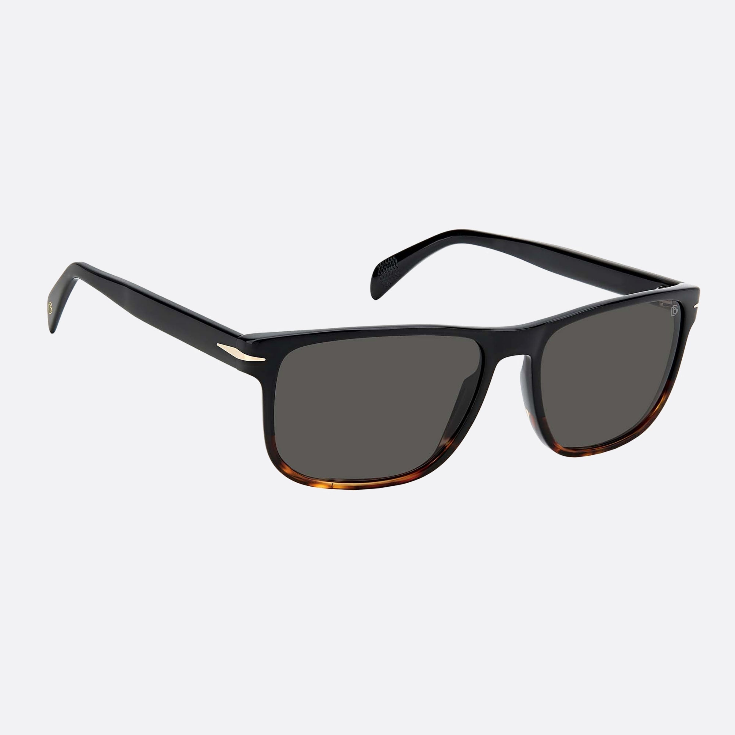 David 57mm Beckham 37n Black Squared Men Sunglasses - Detail View