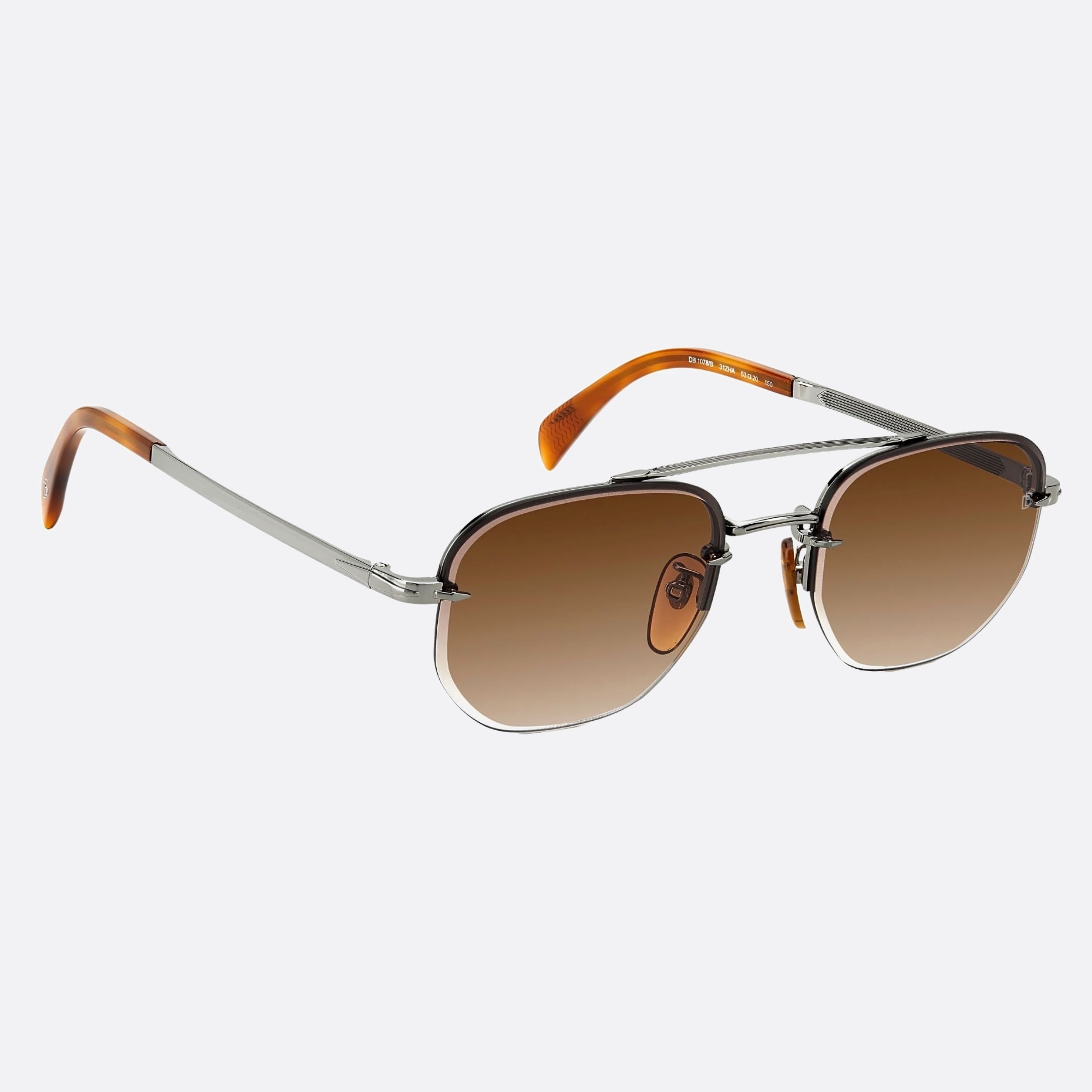 David 53mm Beckham 31z Grey Geometric Men Sunglasses - Detail View