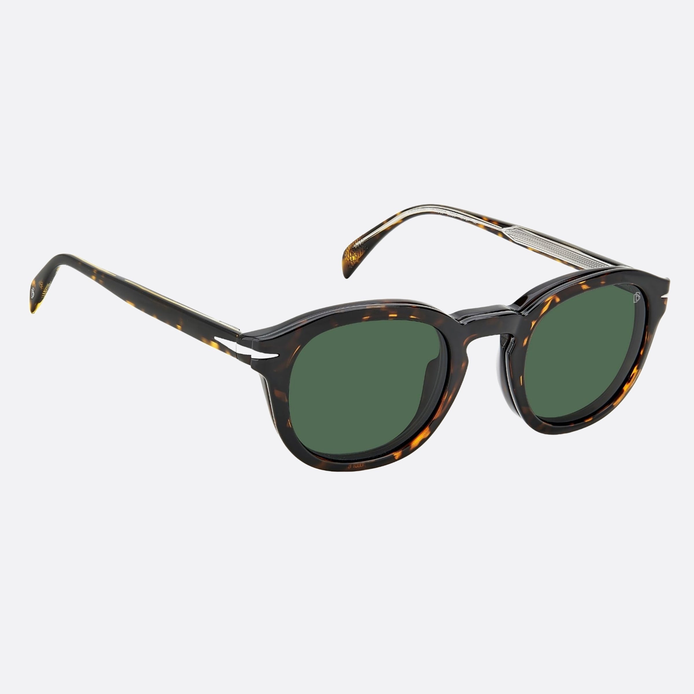 David 49mm Beckham Havana Round Men Sunglasses - Detail View