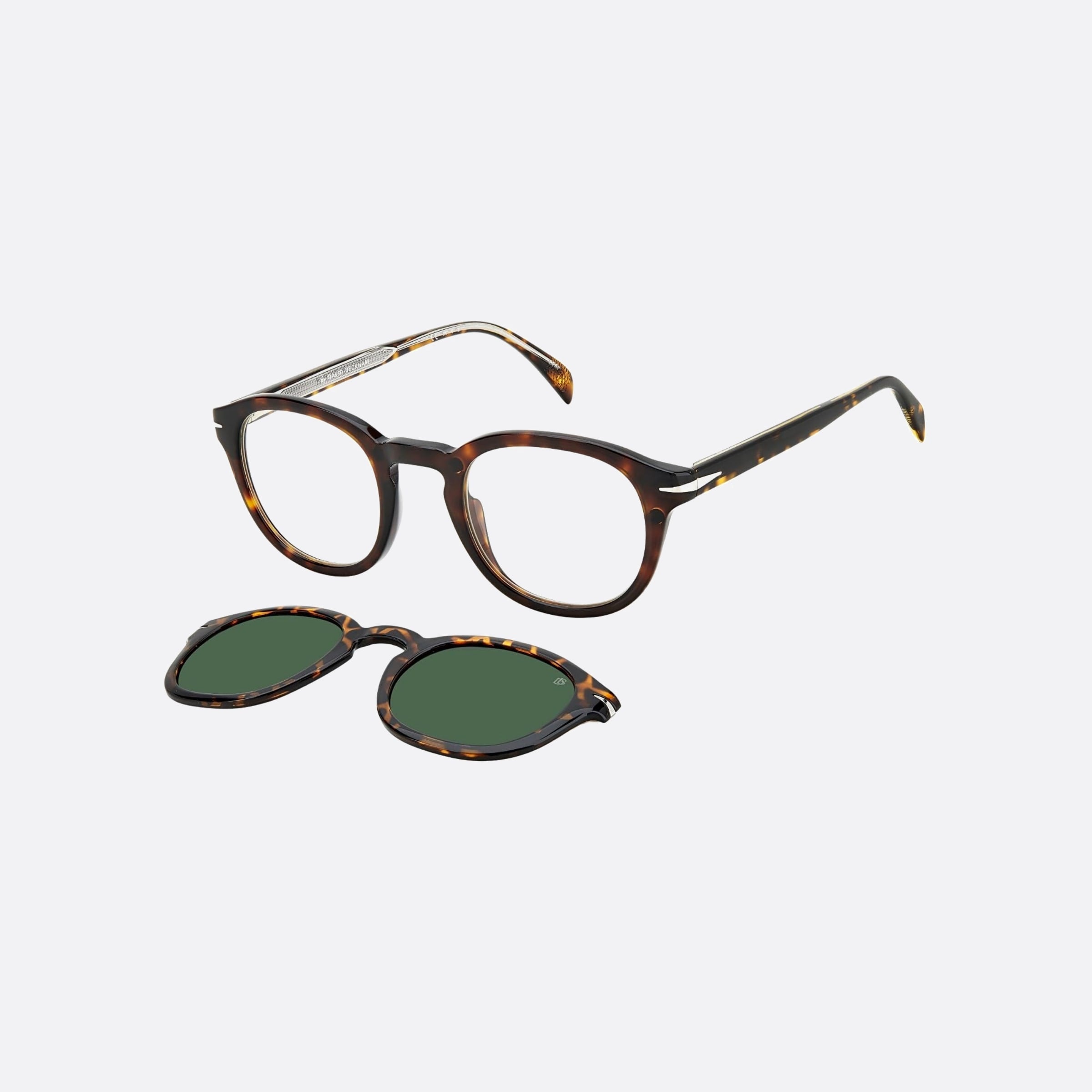 David 49mm Beckham Havana Round Men Sunglasses - Lifestyle Shot