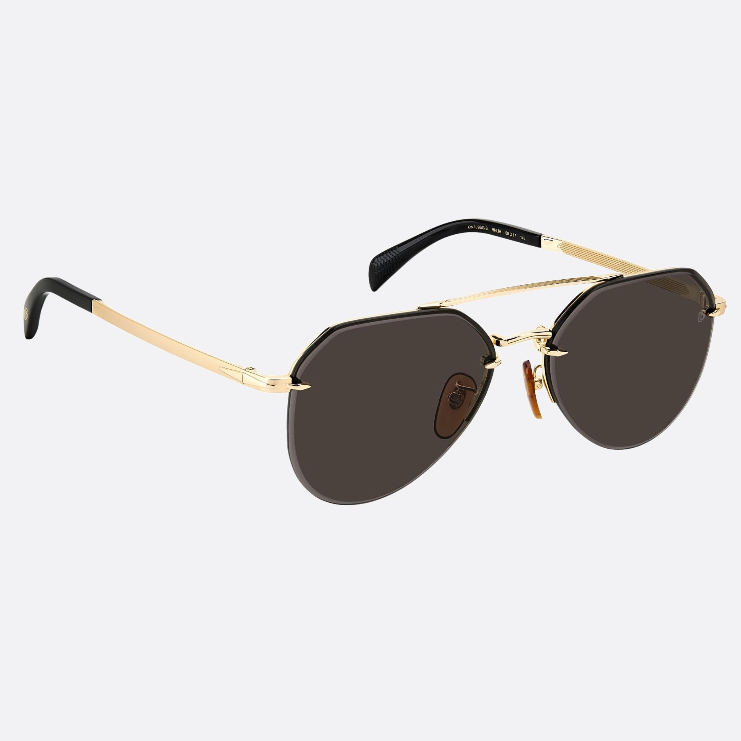 David 59mm Beckham Rhl Gold Pilot Men Sunglasses - Detail View