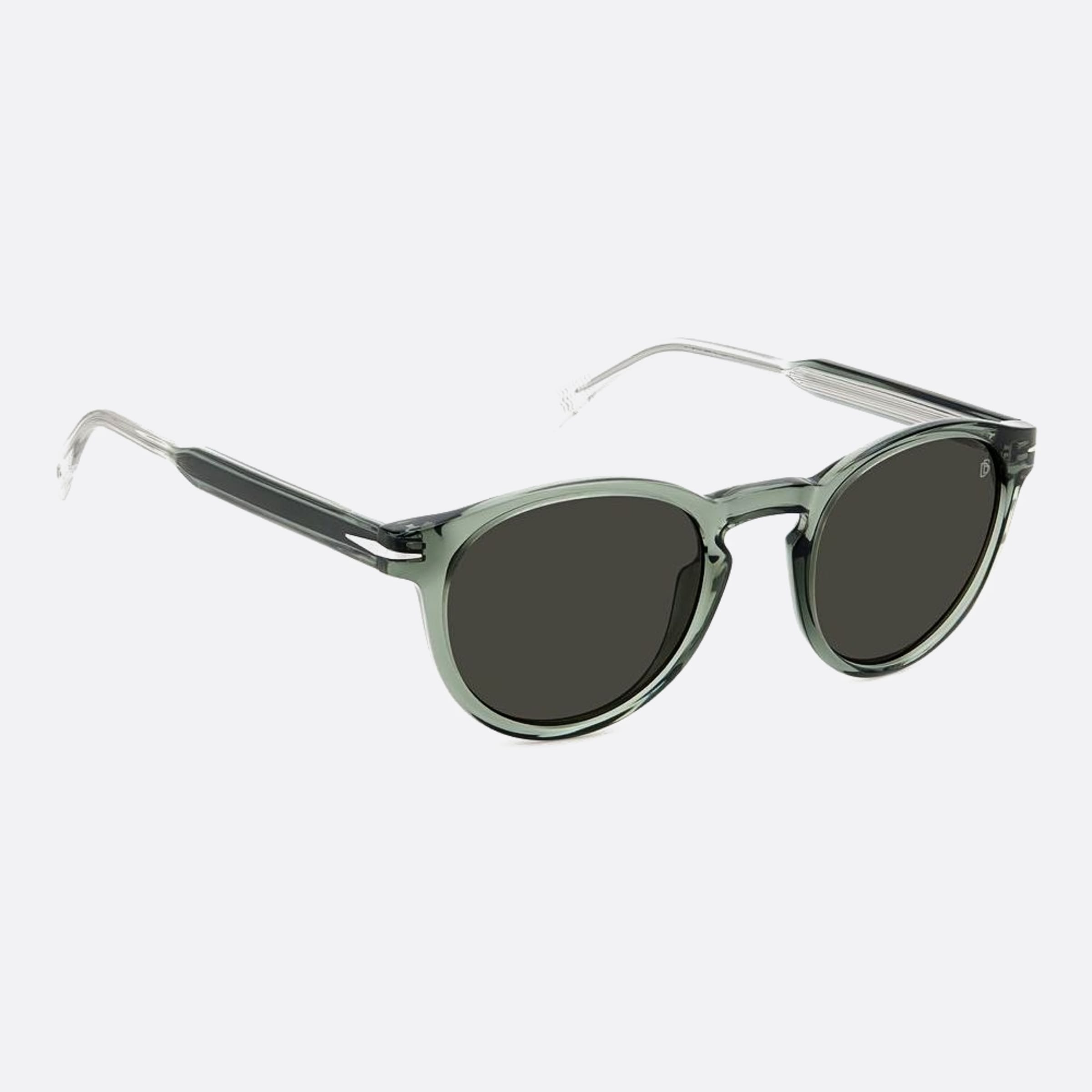David 50mm Beckham 1ed Green Round Men Sunglasses - Detail View