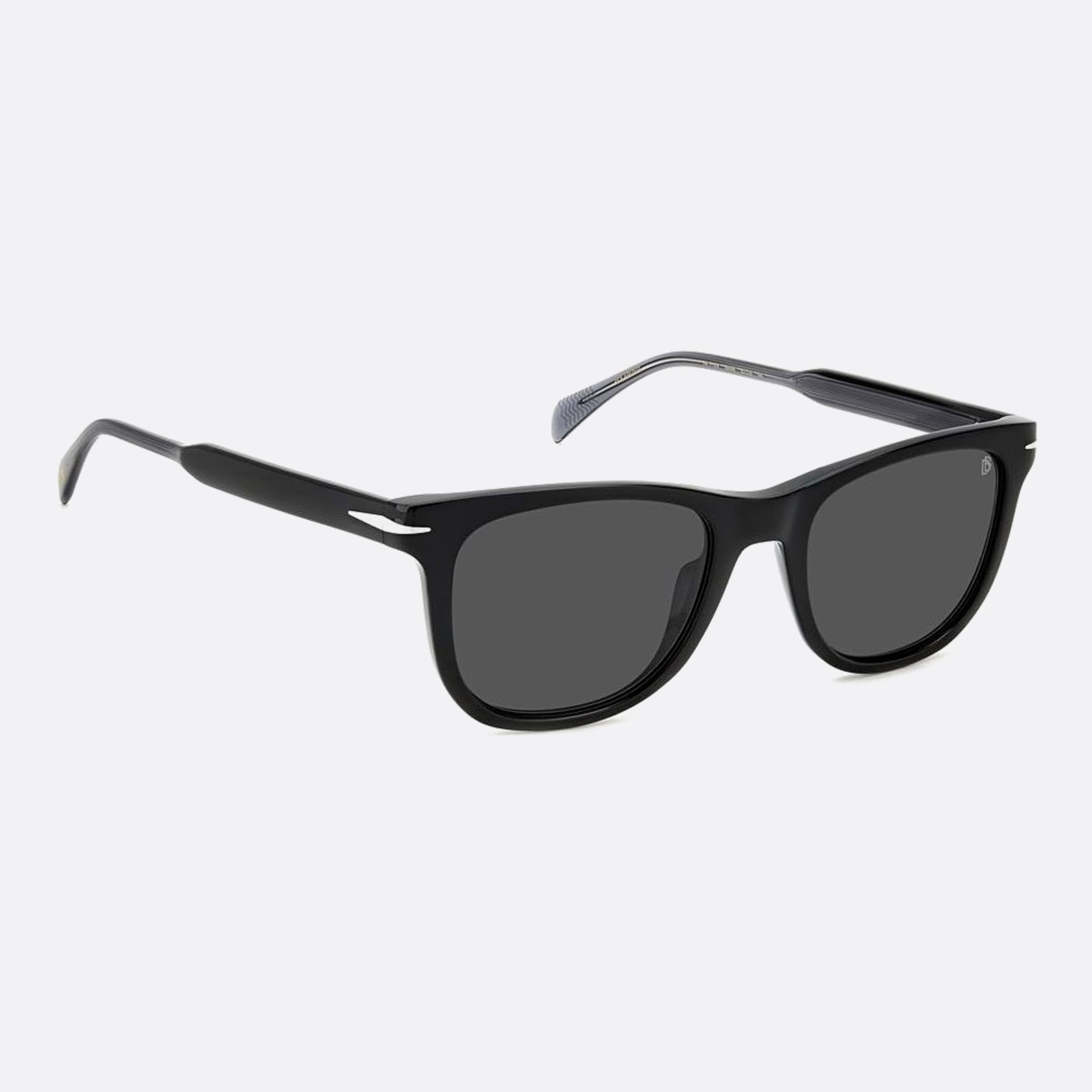 David 52mm Beckham 08a Black Squared Polarized Men Sunglasses - Detail View