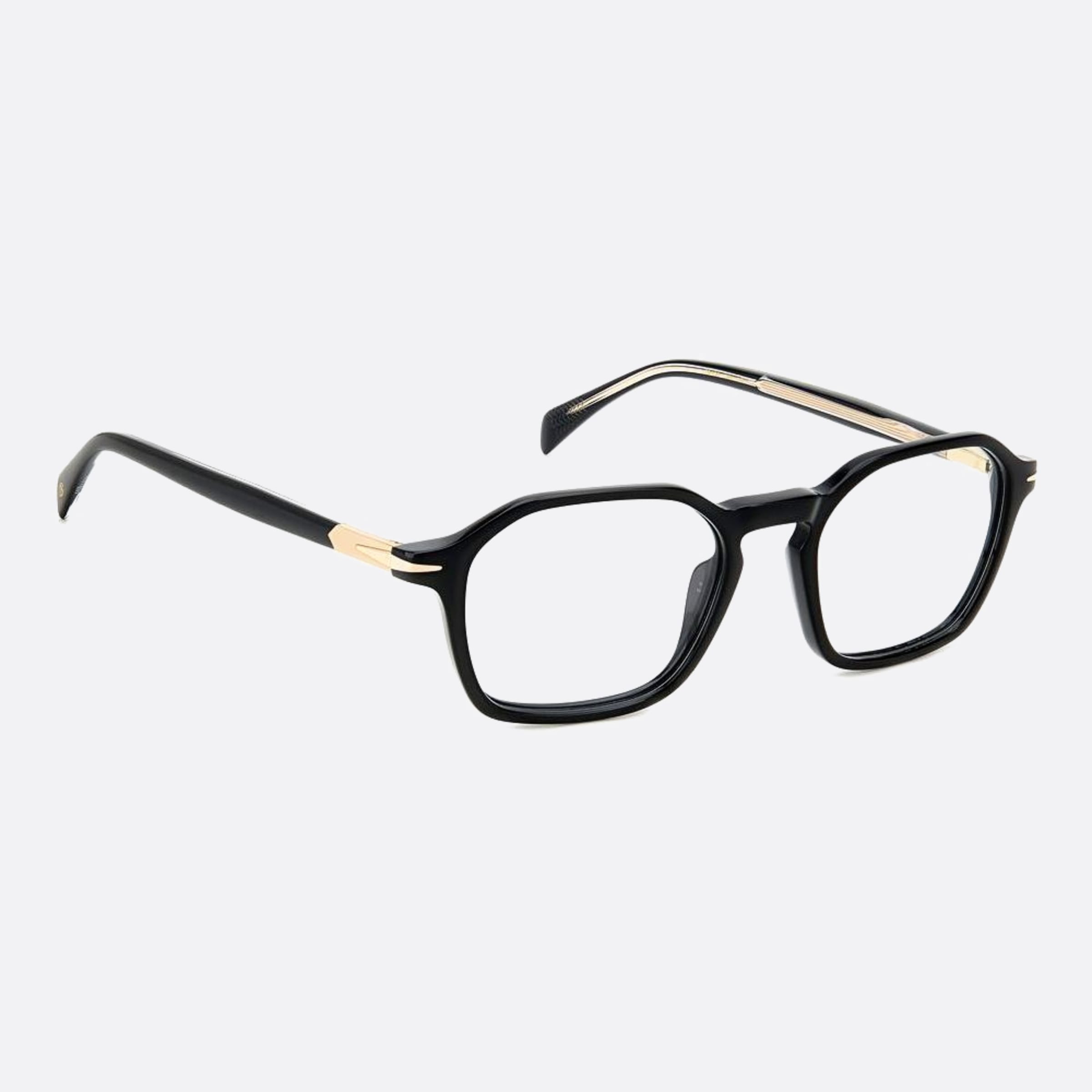 David 50mm Beckham 2m2 Black Geometric Men Eyeglasses - Detail View