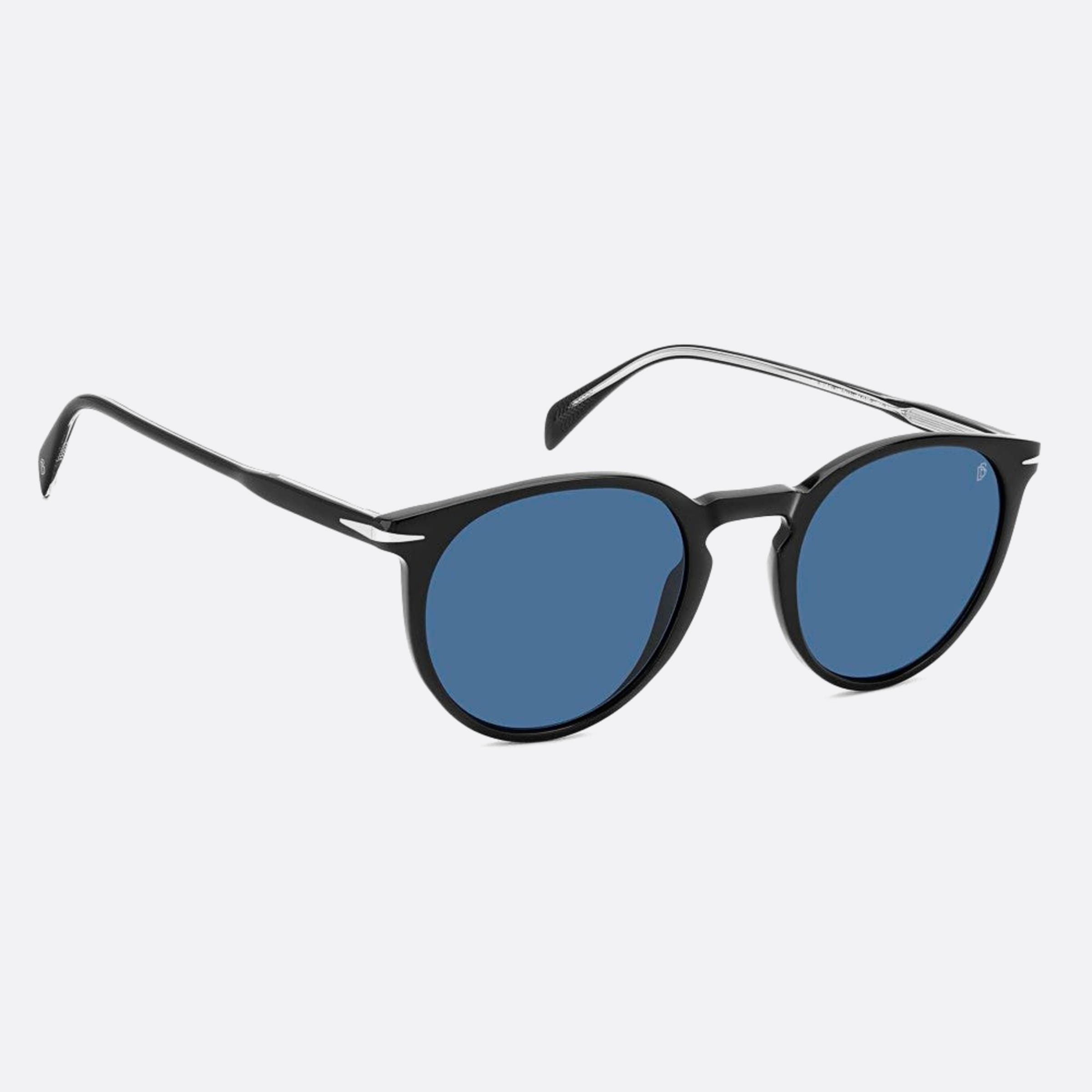 David 51mm Beckham Black Round Men Sunglasses - Detail View