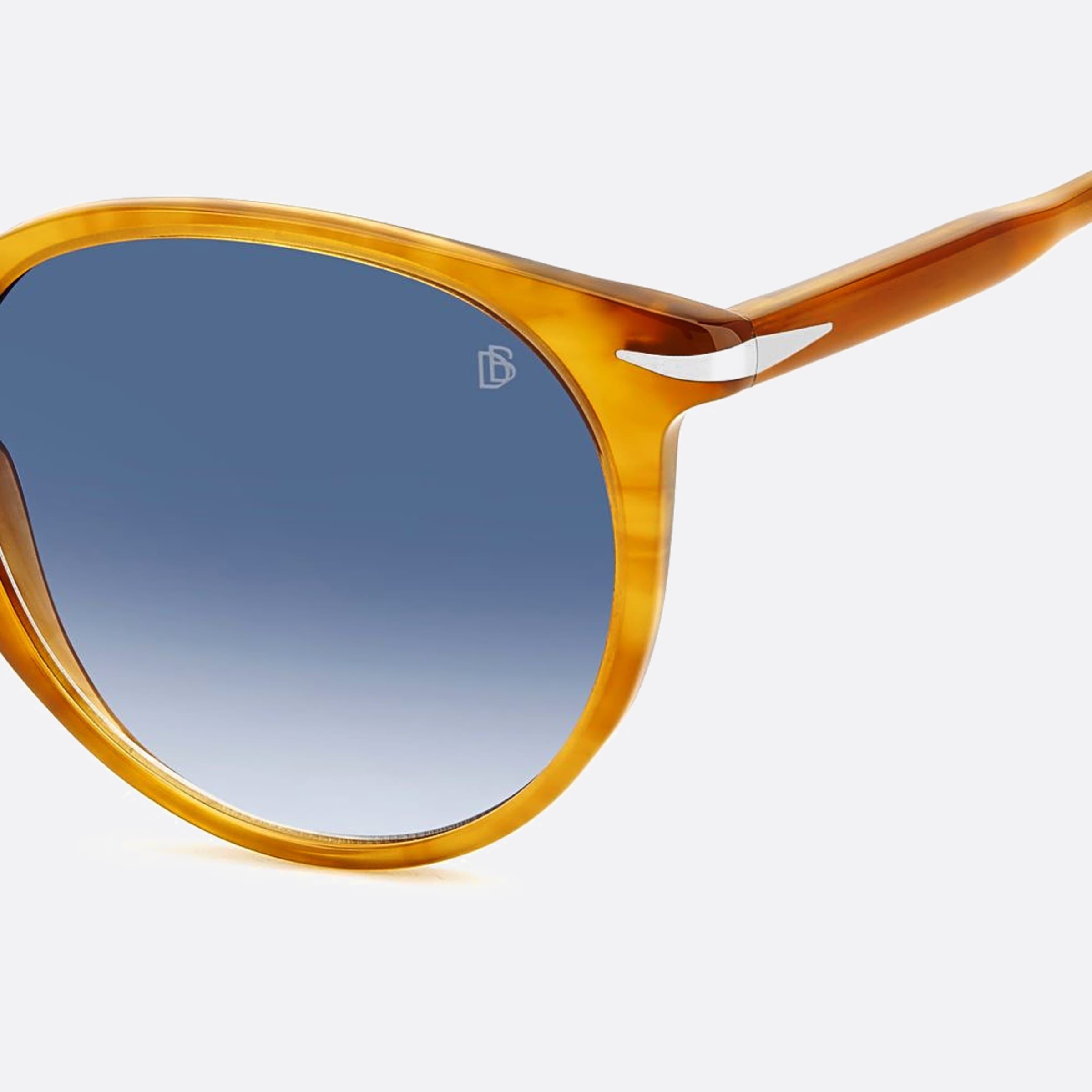 David 51mm Beckham Dua Yellow Round Men Sunglasses - Side View