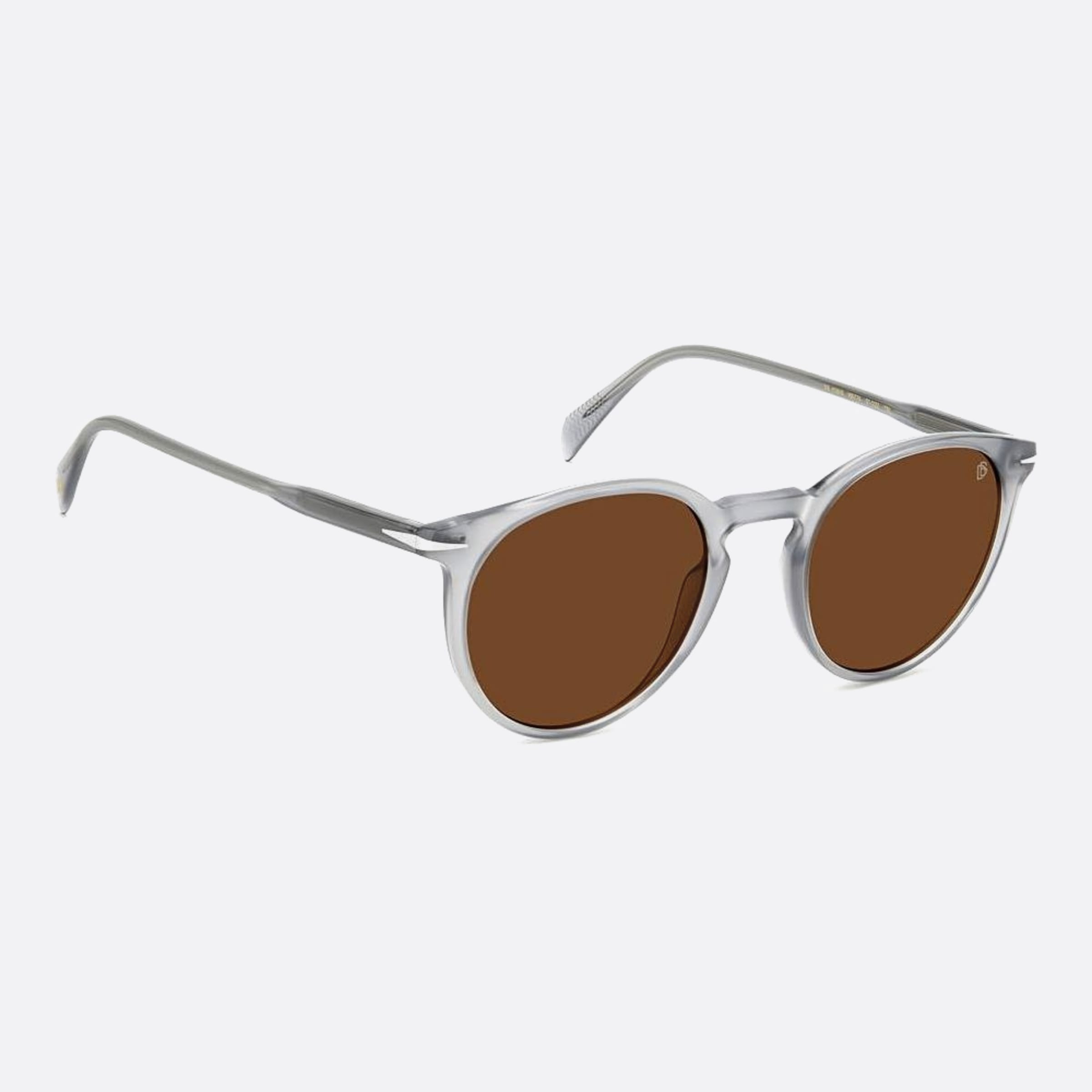 David 51mm Beckham Kb7 Grey Round Men Sunglasses - Side View