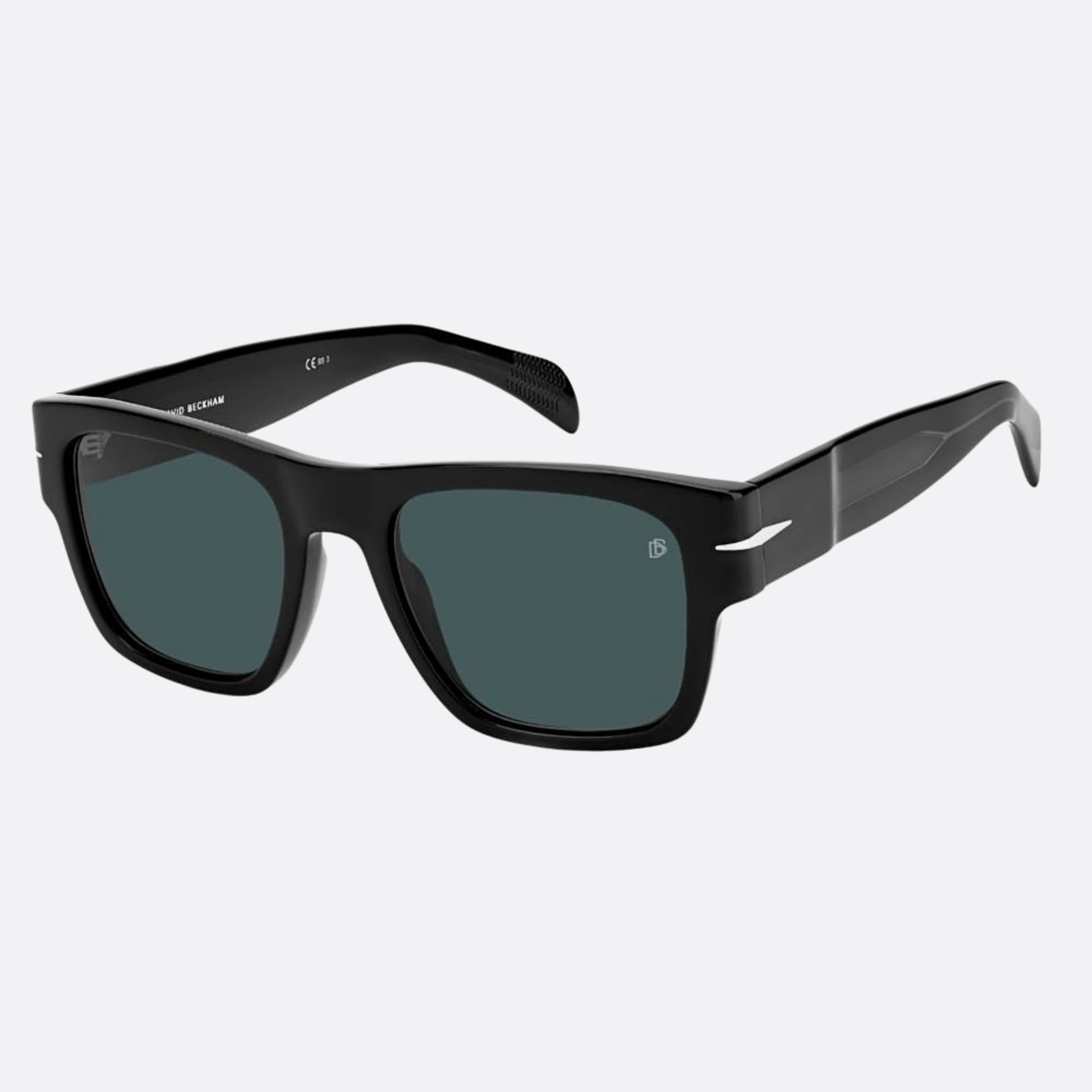 David 52mm Beckham Bold Black Squared Men Sunglasses - Side View