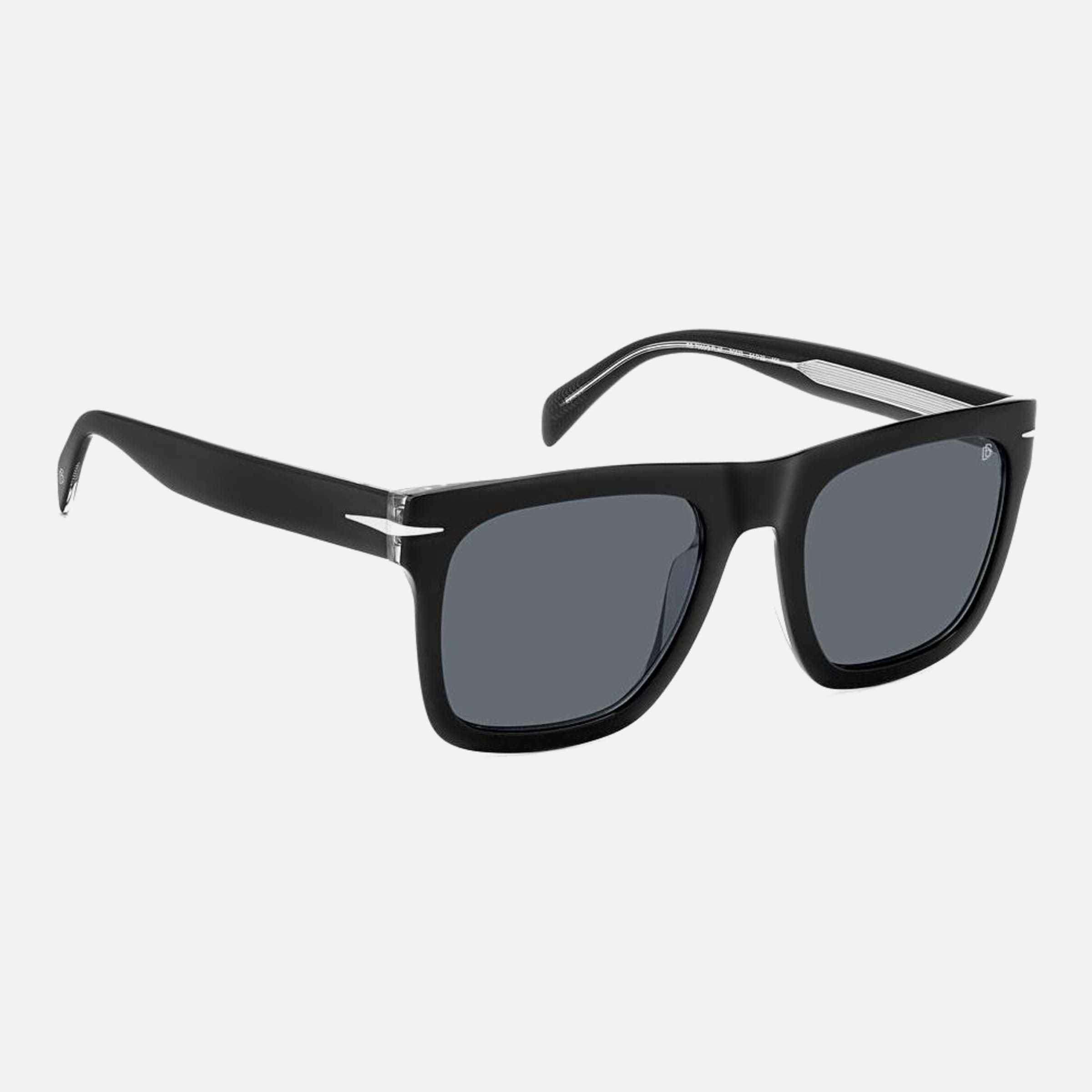 David 54mm Beckham Flat 7c5 Black Geometric Men Sunglasses - Detail View