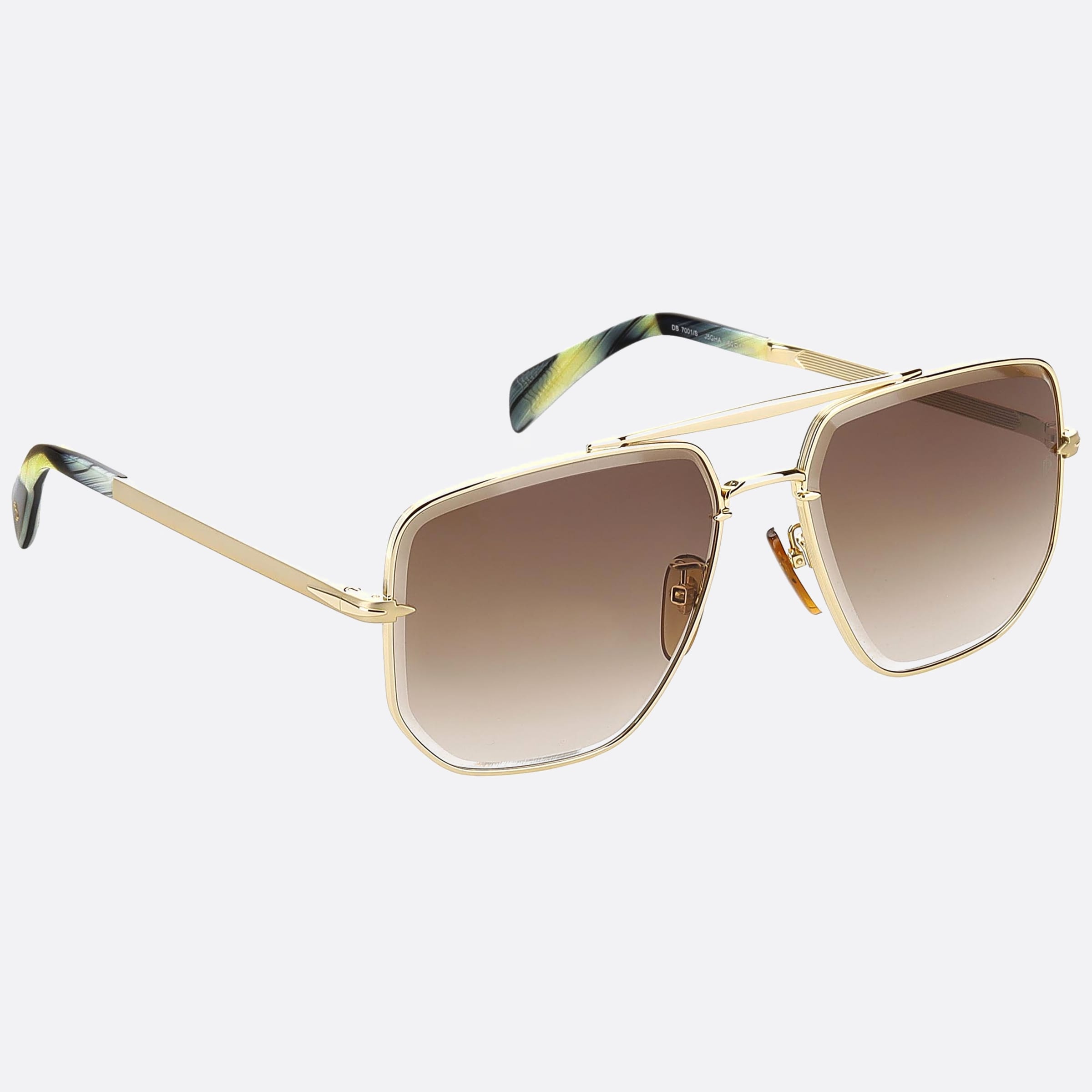 David 60mm Beckham J5g Gold Geometric Men Sunglasses - Detail View