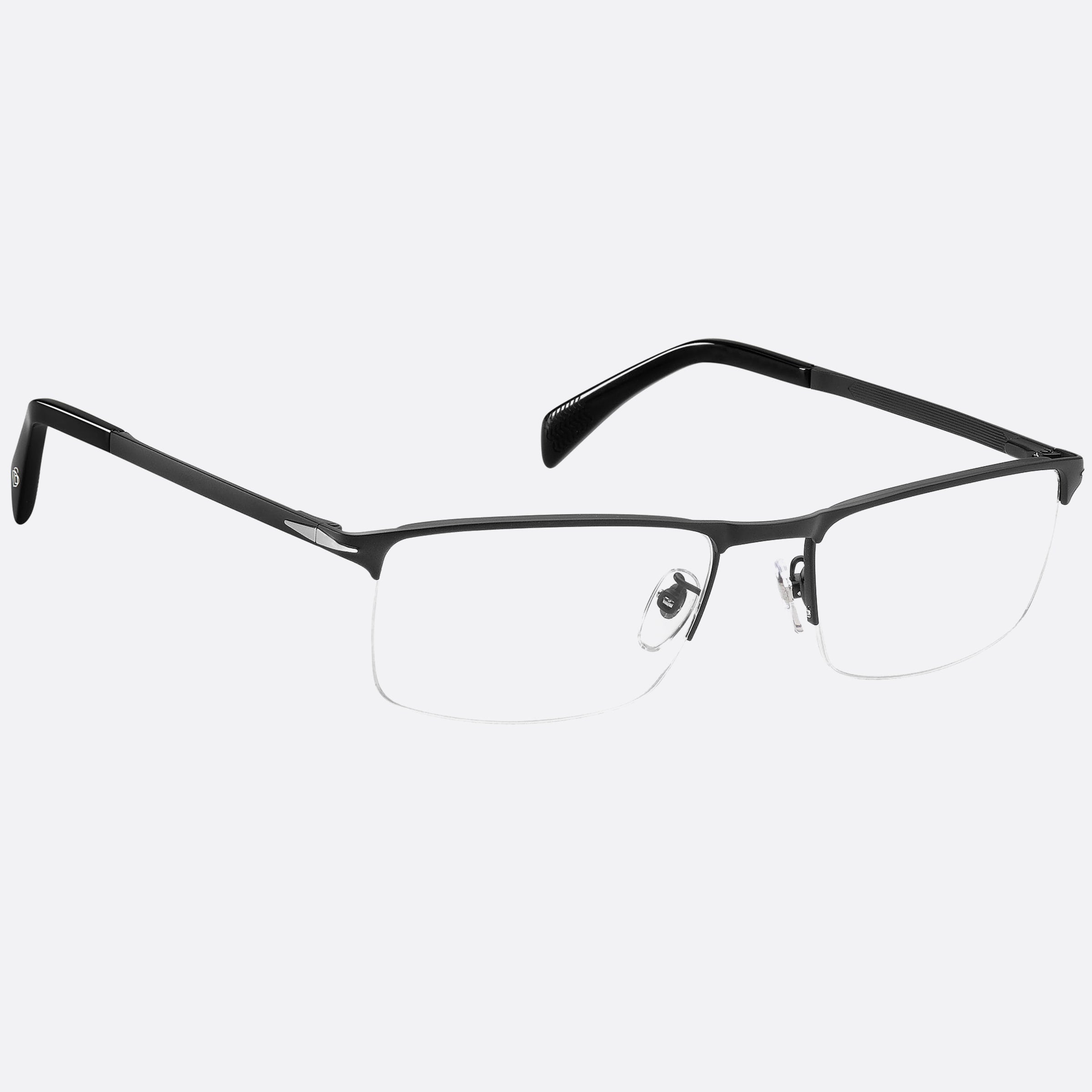 David 56mm Beckham Black Geometric Men Eyeglasses - Detail View