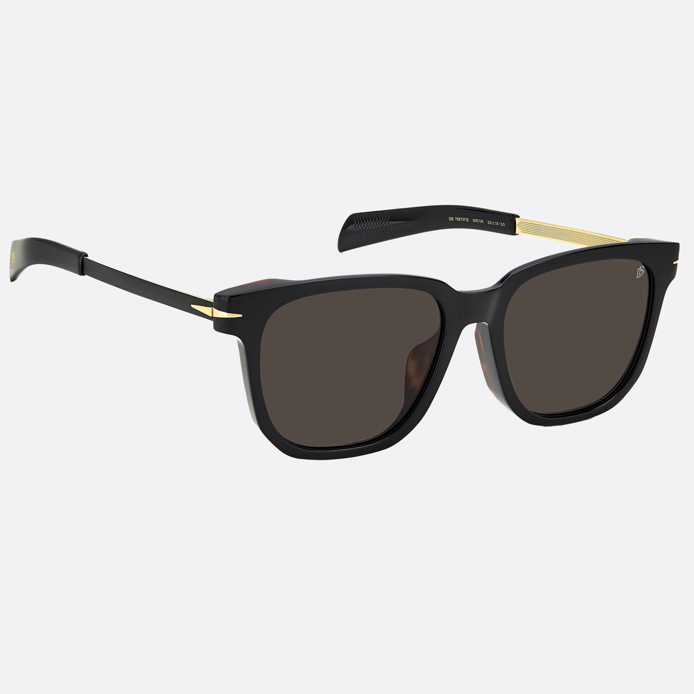 David 55mm Beckham Wr7 Black Geometric Men Sunglasses - Detail View