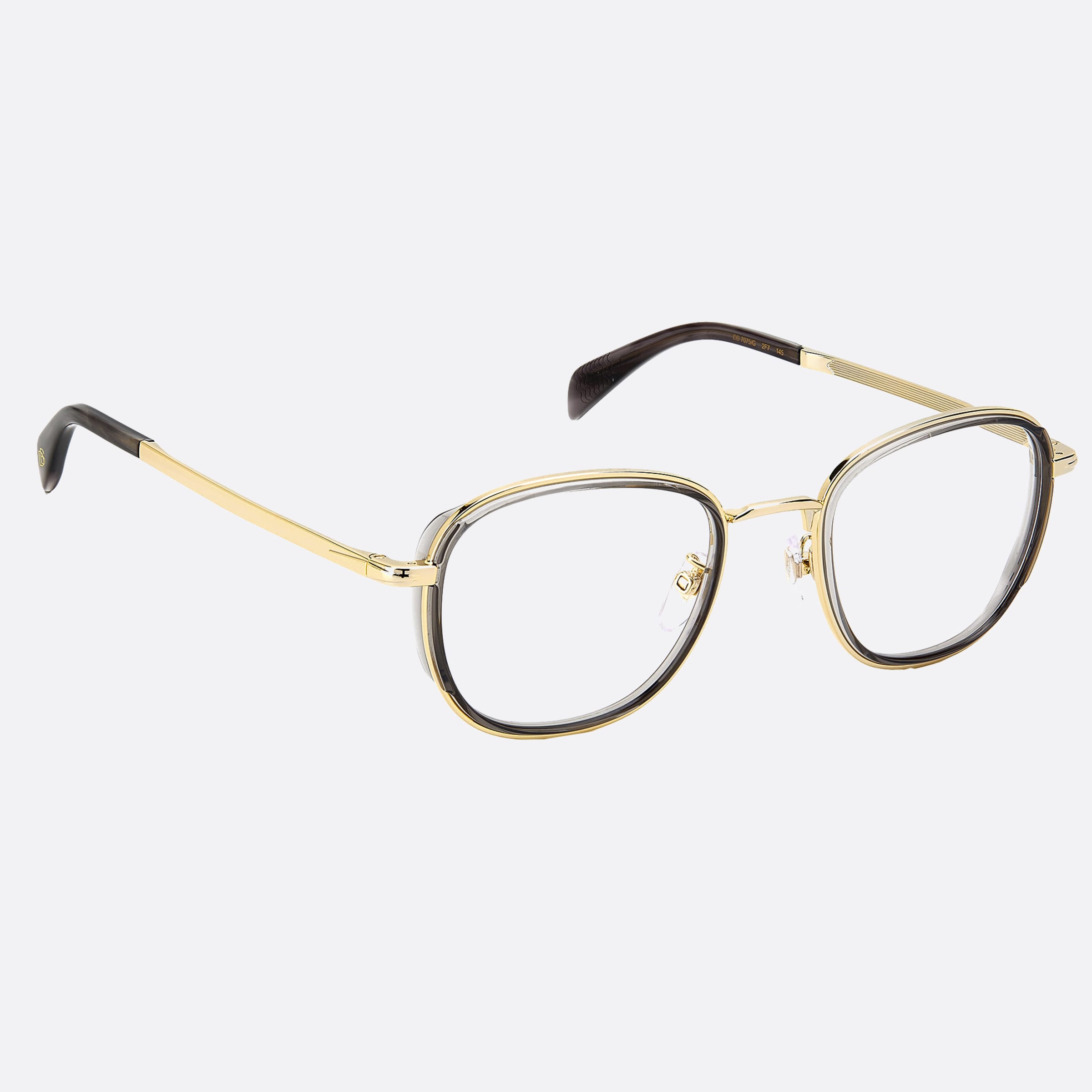 David 51mm Beckham 2f7 Grey Geometric Men Eyeglasses - Detail View