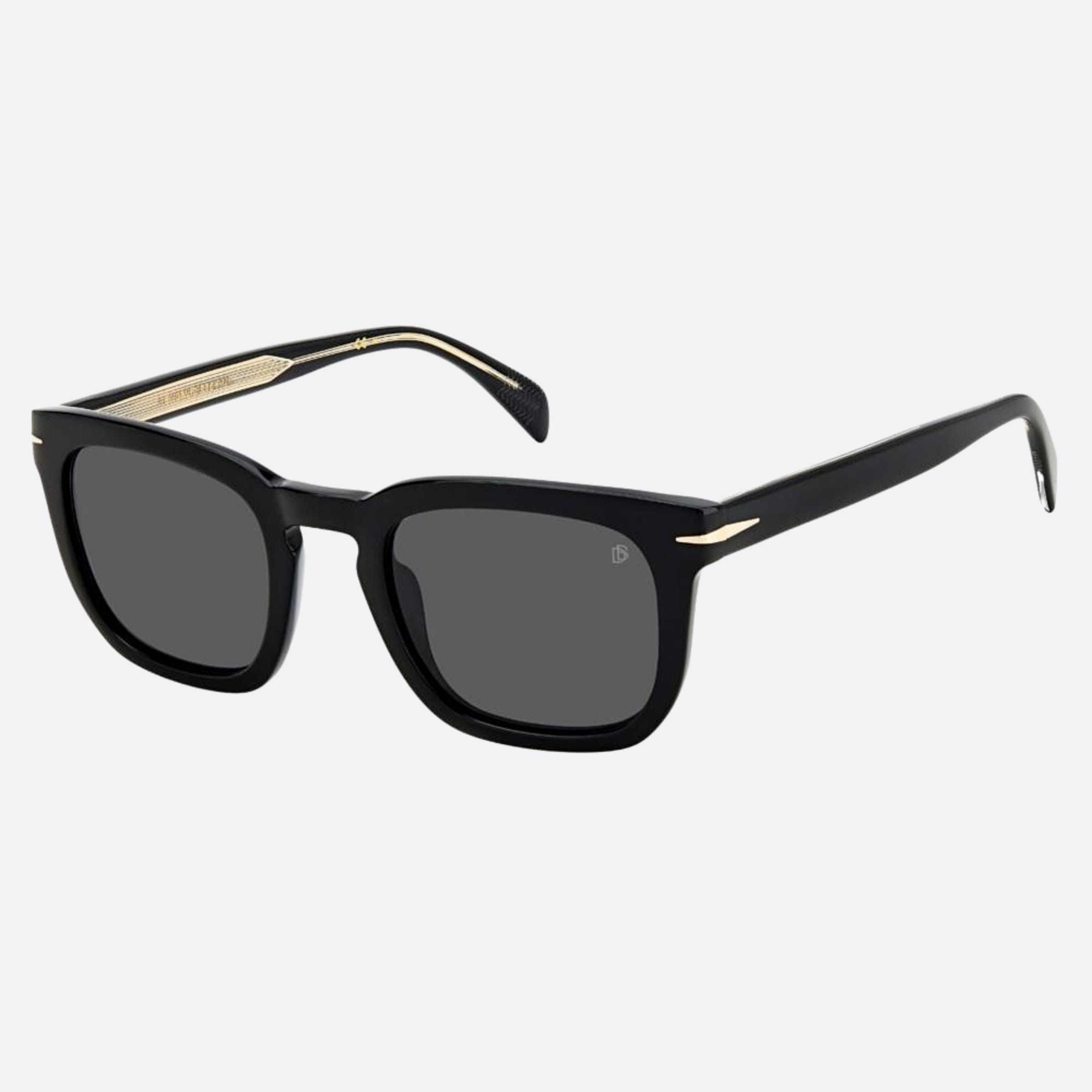 David 50mm Beckham Black Squared Men Sunglasses - Side View