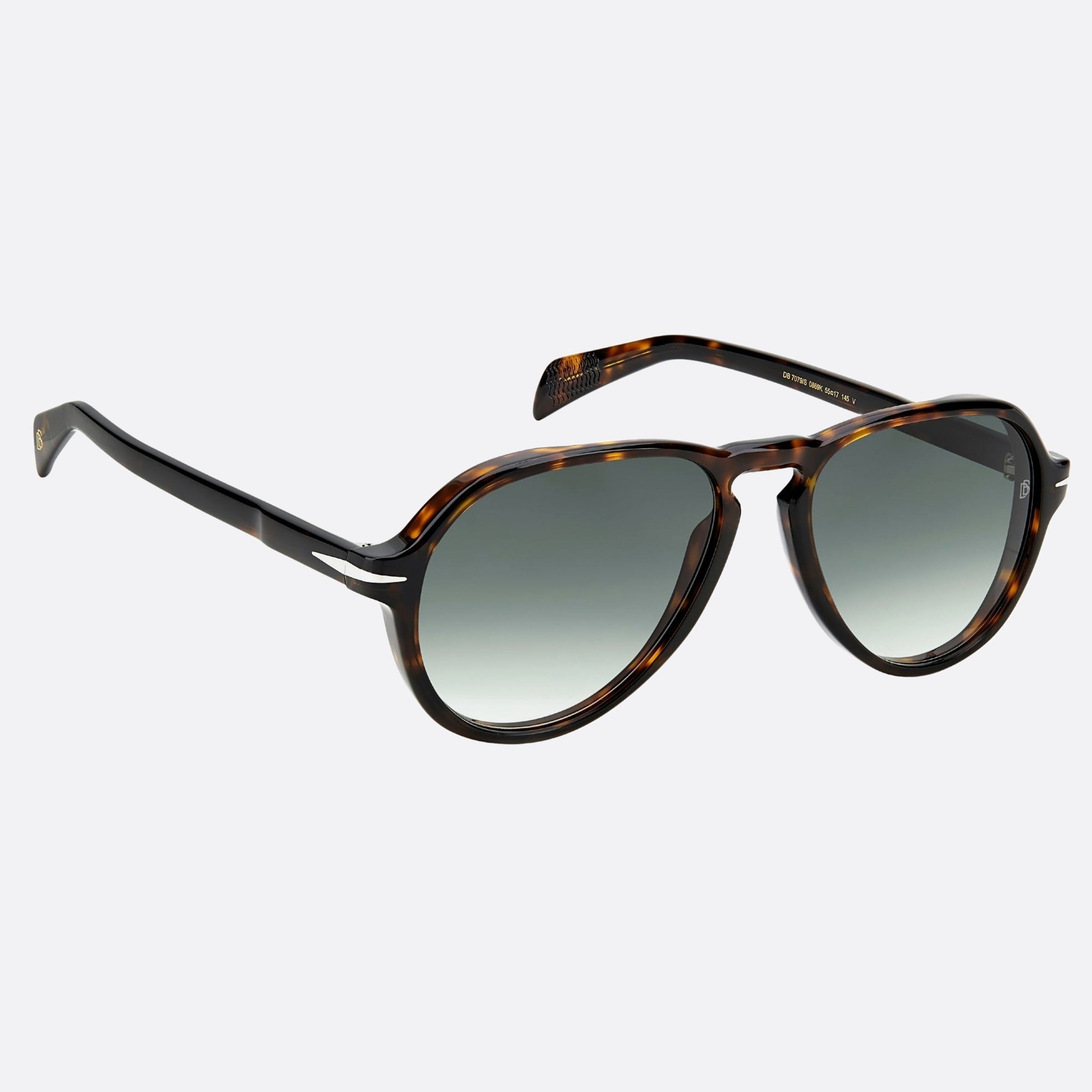 David 55mm Beckham Havana Pilot Men Sunglasses - Detail View