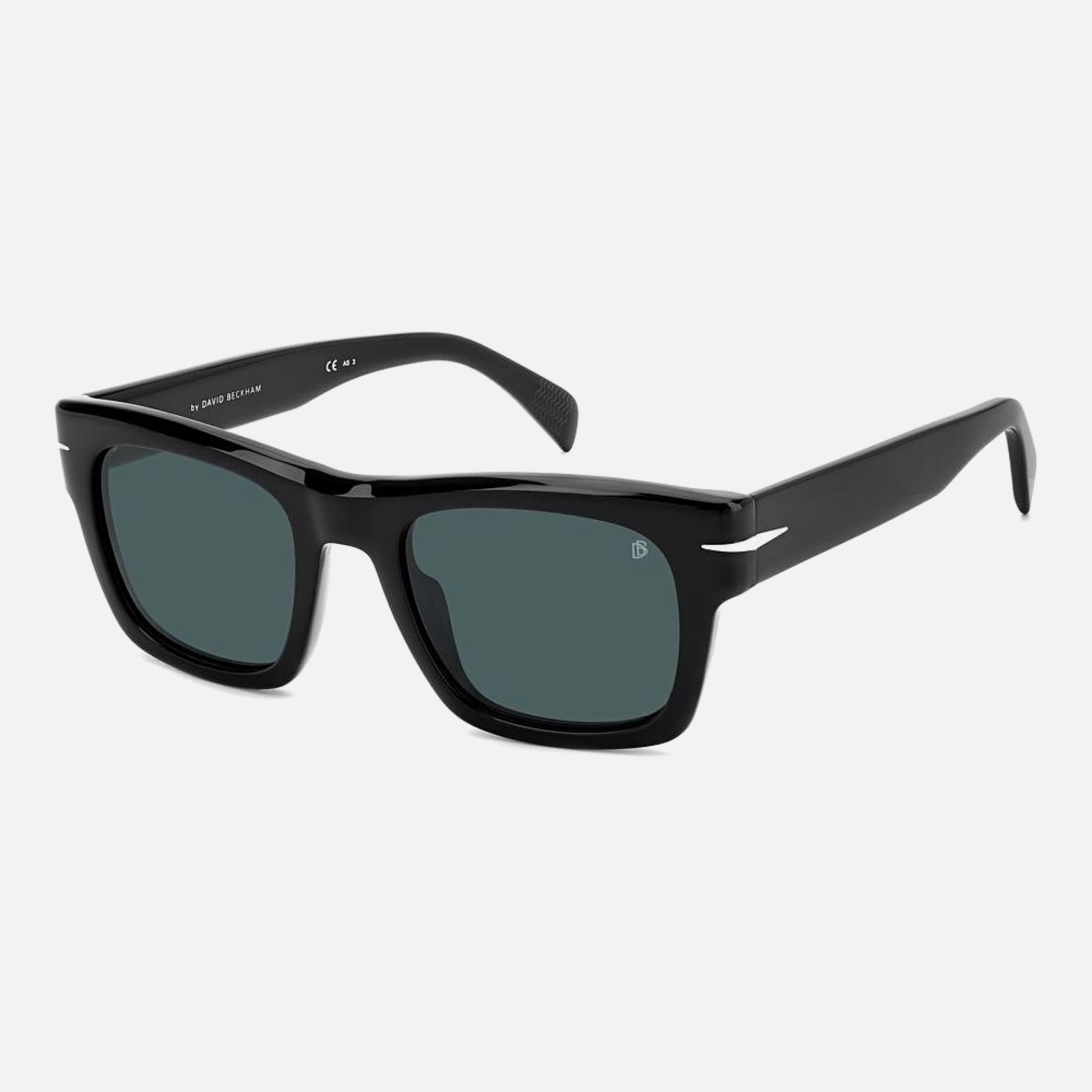 David 51mm Beckham Black Squared Men Sunglasses - Side View