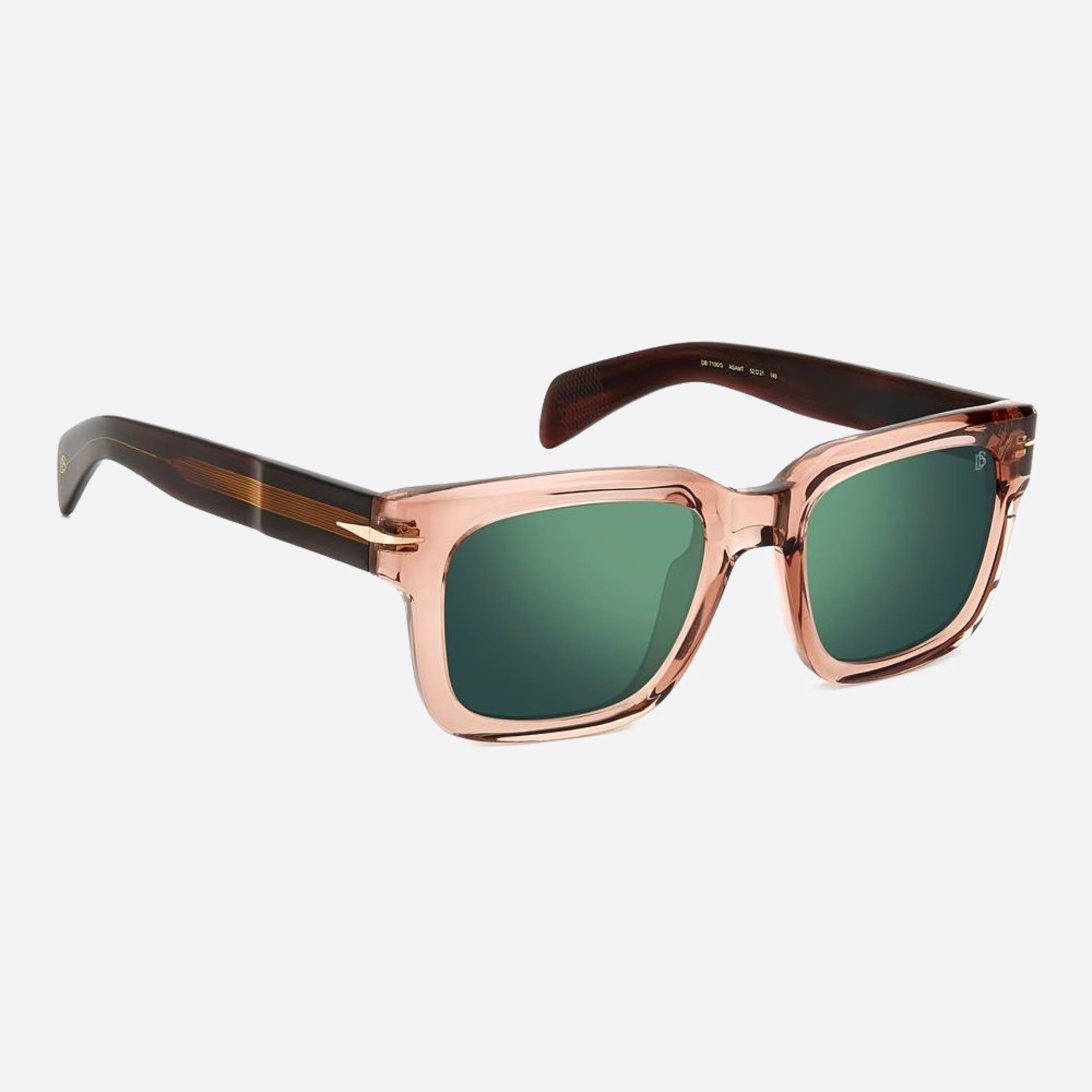 David 52mm Beckham Asa Pink Squared Men Sunglasses - Detail View