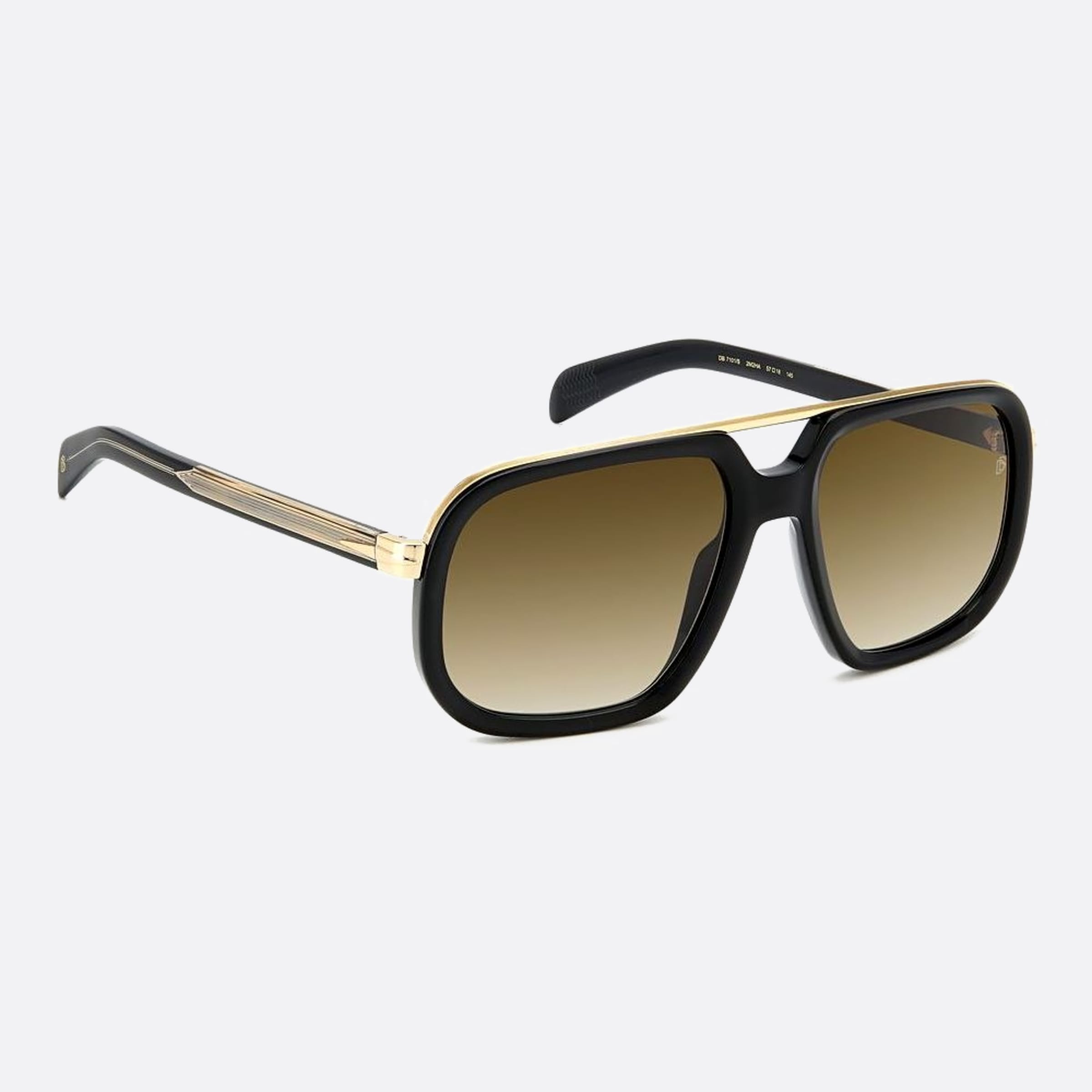 David 57mm Beckham 2m2 Black Geometric Men Sunglasses - Detail View