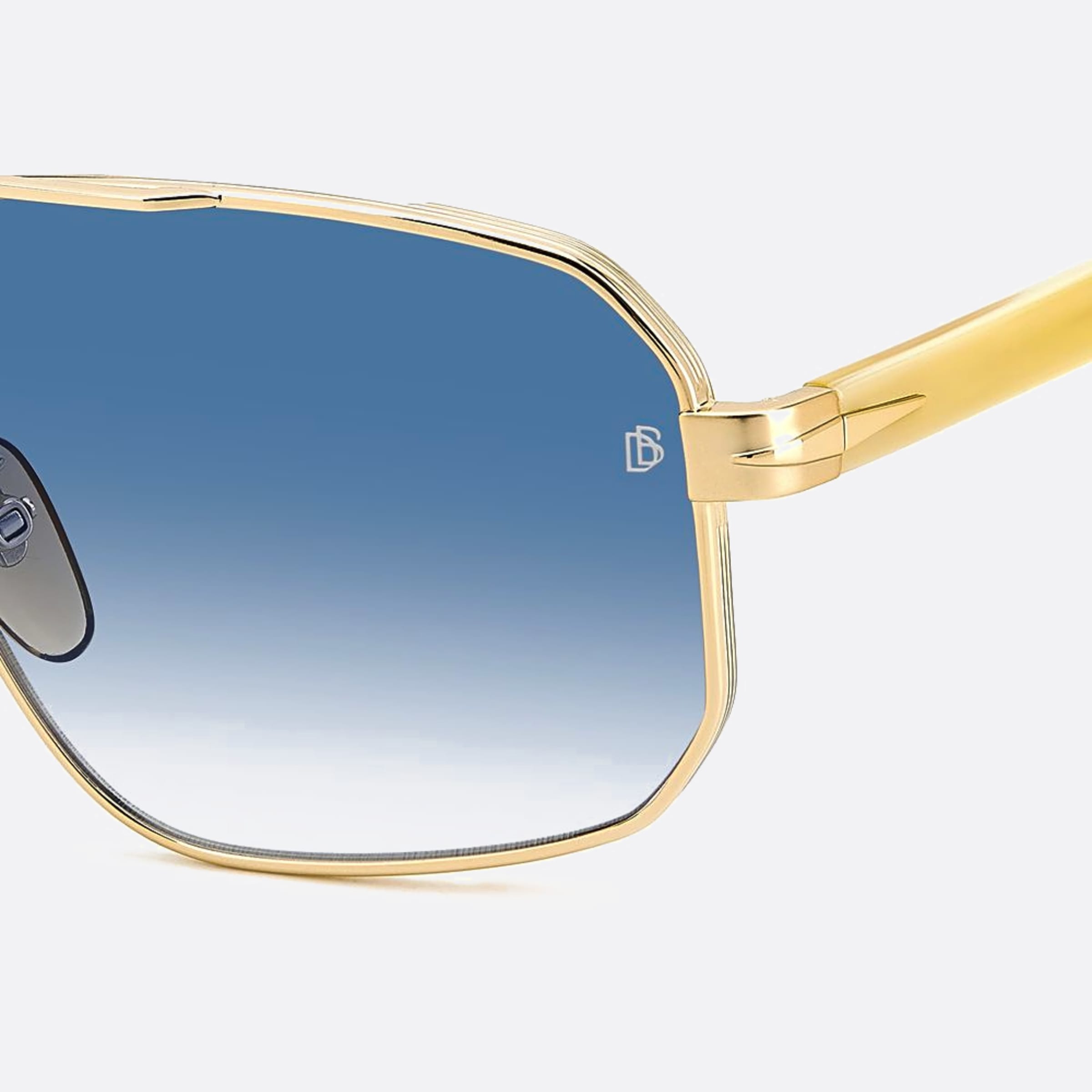 David 61mm Beckham 06s Gold Geometric Men Sunglasses - Detail View