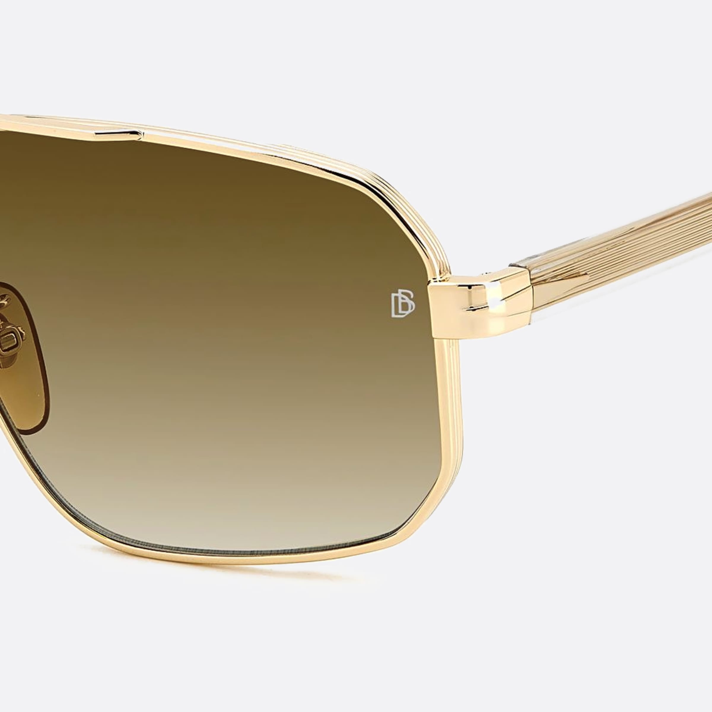 David 61mm Beckham Loj Gold Geometric Men Sunglasses - Lifestyle Shot