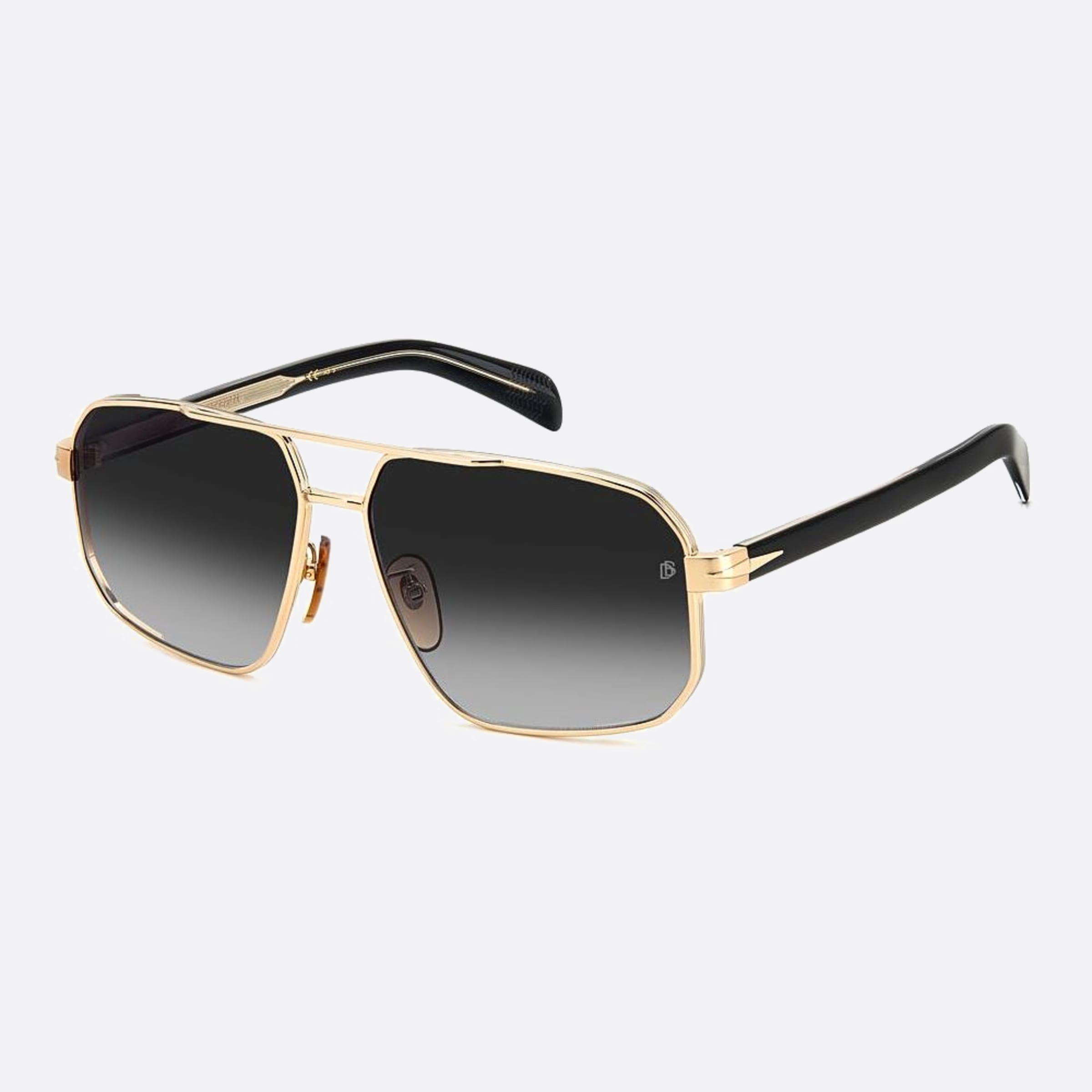 David 61mm Beckham Rhl Gold Geometric Men Sunglasses - Side View