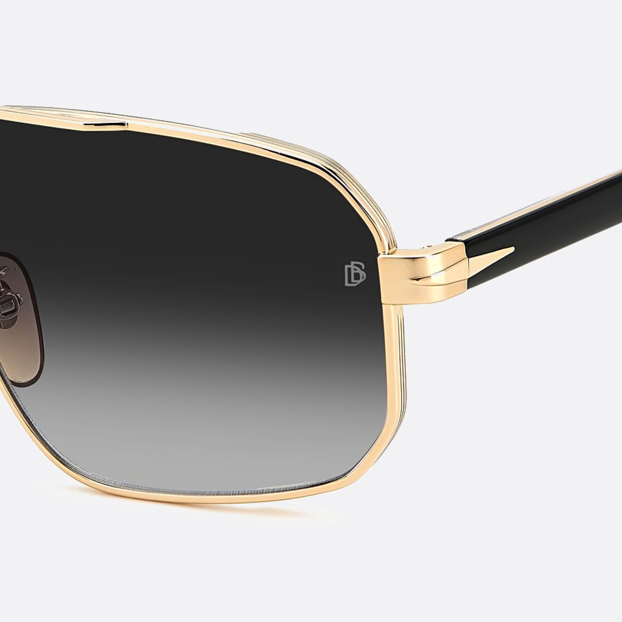 David 61mm Beckham Rhl Gold Geometric Men Sunglasses - Detail View