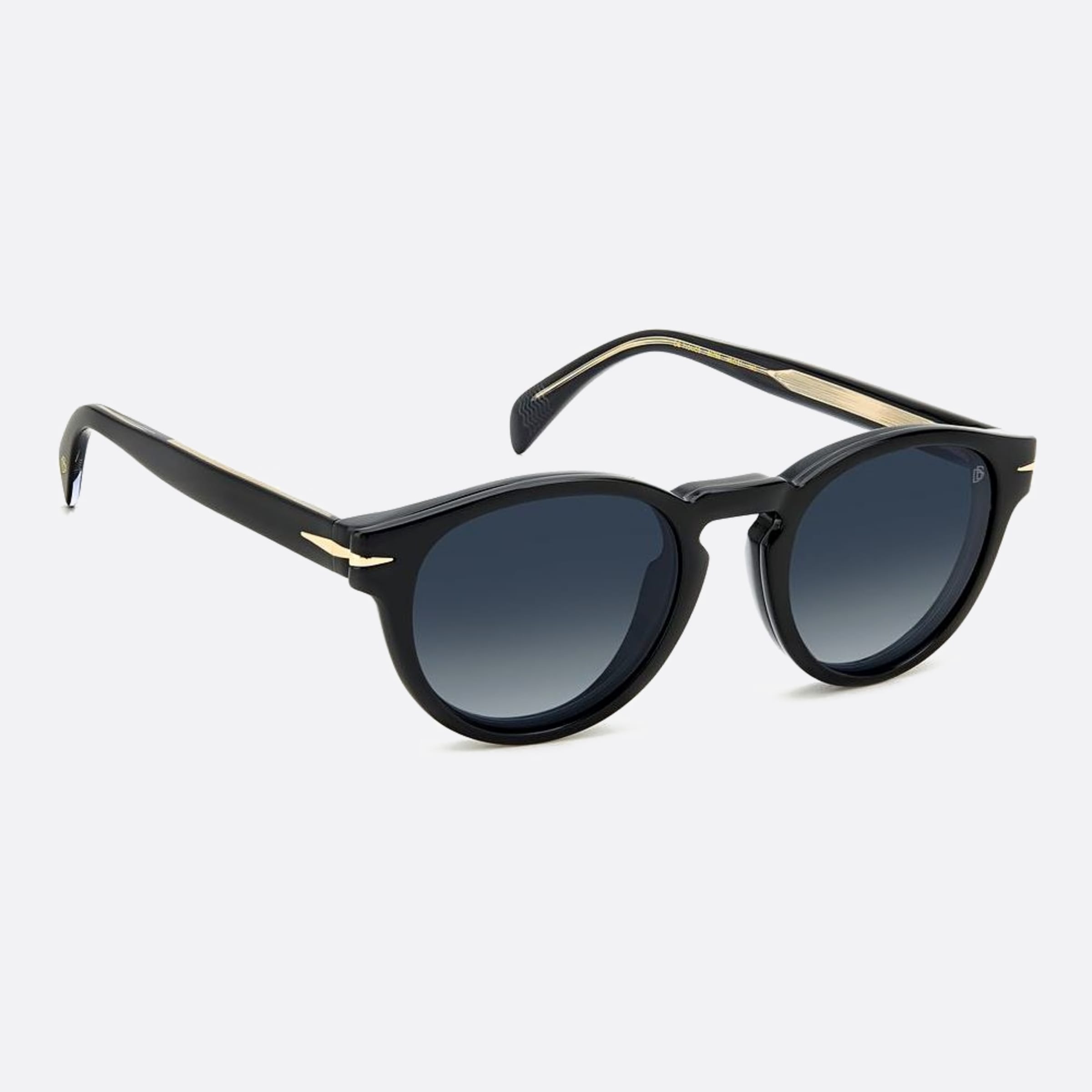 David 49mm Beckham Black Squared Polarized Men Sunglasses - Detail View